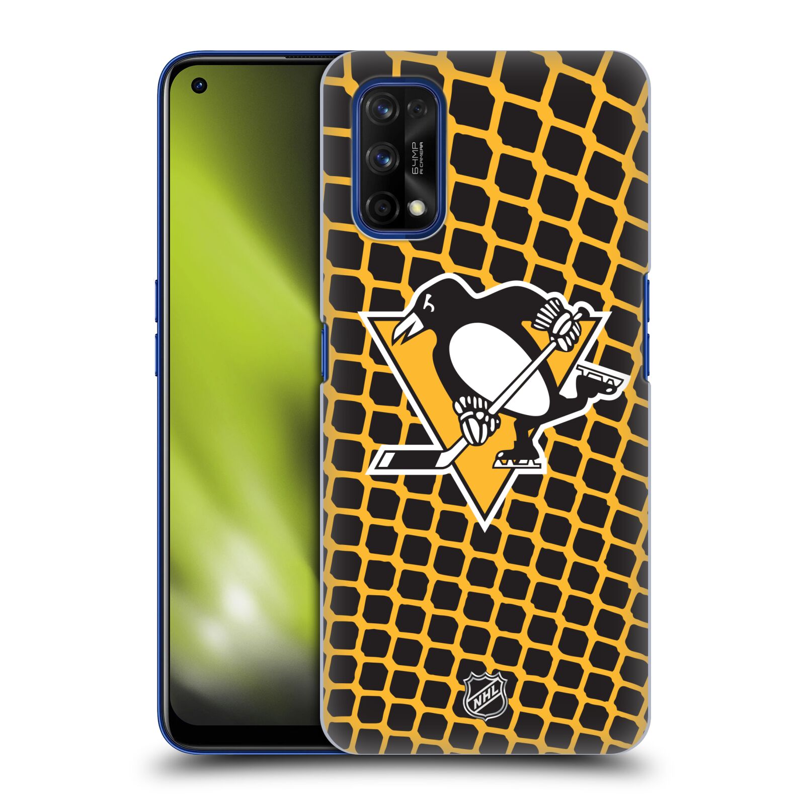 Pouzdro na mobil Realme 7 PRO - HEAD CASE - Hokej NHL - Pittsburgh Penguins - Znak v brance