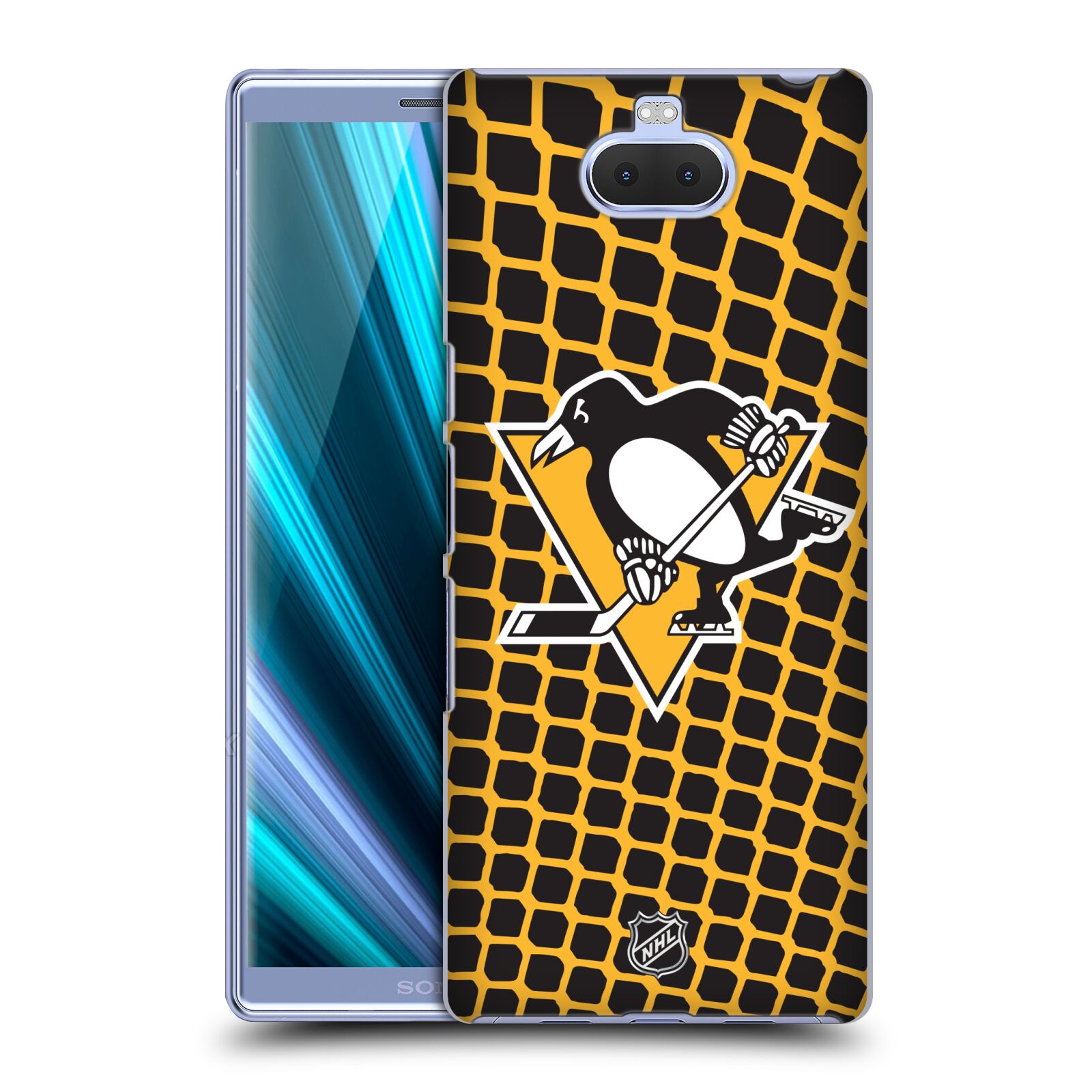 Pouzdro na mobil Sony Xperia 10 - HEAD CASE - Hokej NHL - Pittsburgh Penguins - Znak v brance