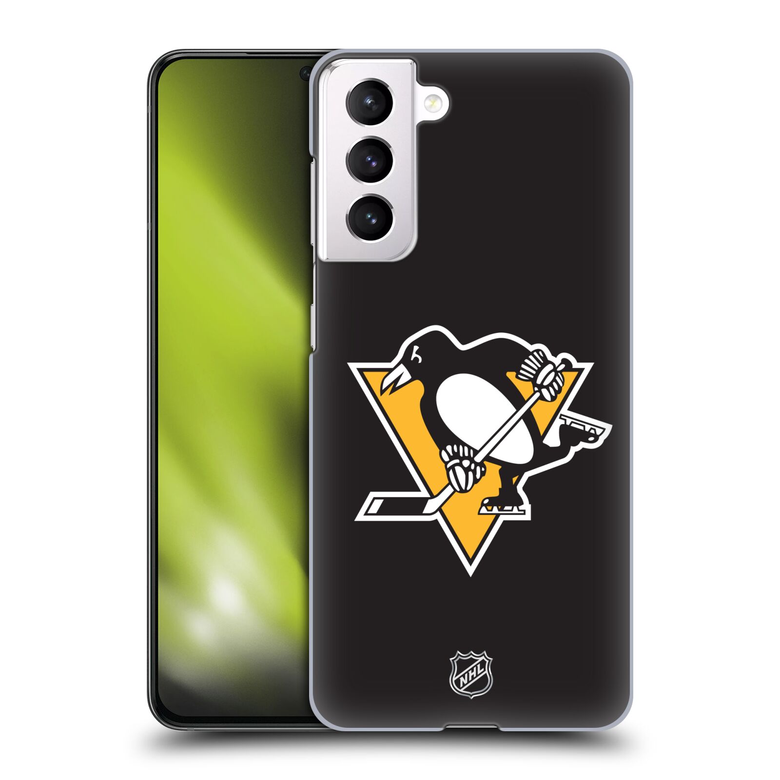 Pouzdro na mobil Samsung Galaxy S21 5G - HEAD CASE - Hokej NHL - Pittsburgh Penguins - černé pozadí znak