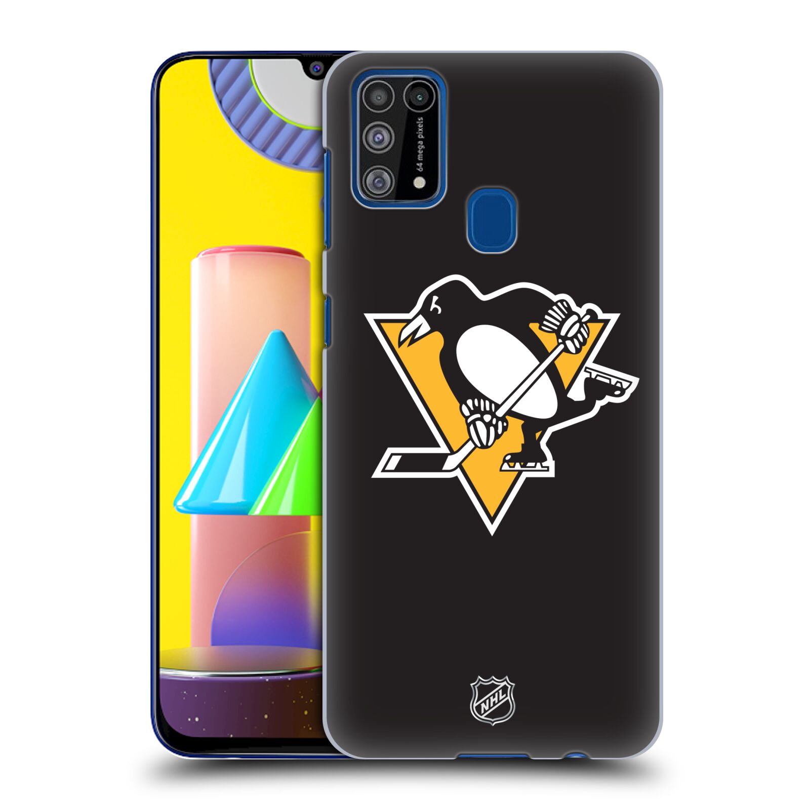 Pouzdro na mobil Samsung Galaxy M31 - HEAD CASE - Hokej NHL - Pittsburgh Penguins - černé pozadí znak