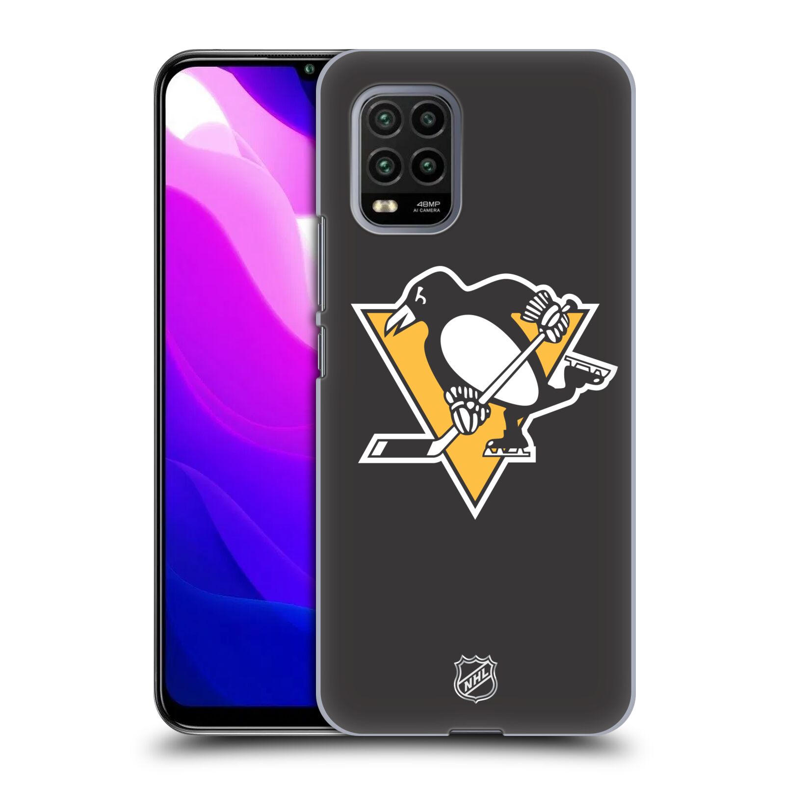 Pouzdro na mobil Xiaomi  Mi 10 LITE / Mi 10 LITE 5G - HEAD CASE - Hokej NHL - Pittsburgh Penguins - černé pozadí znak