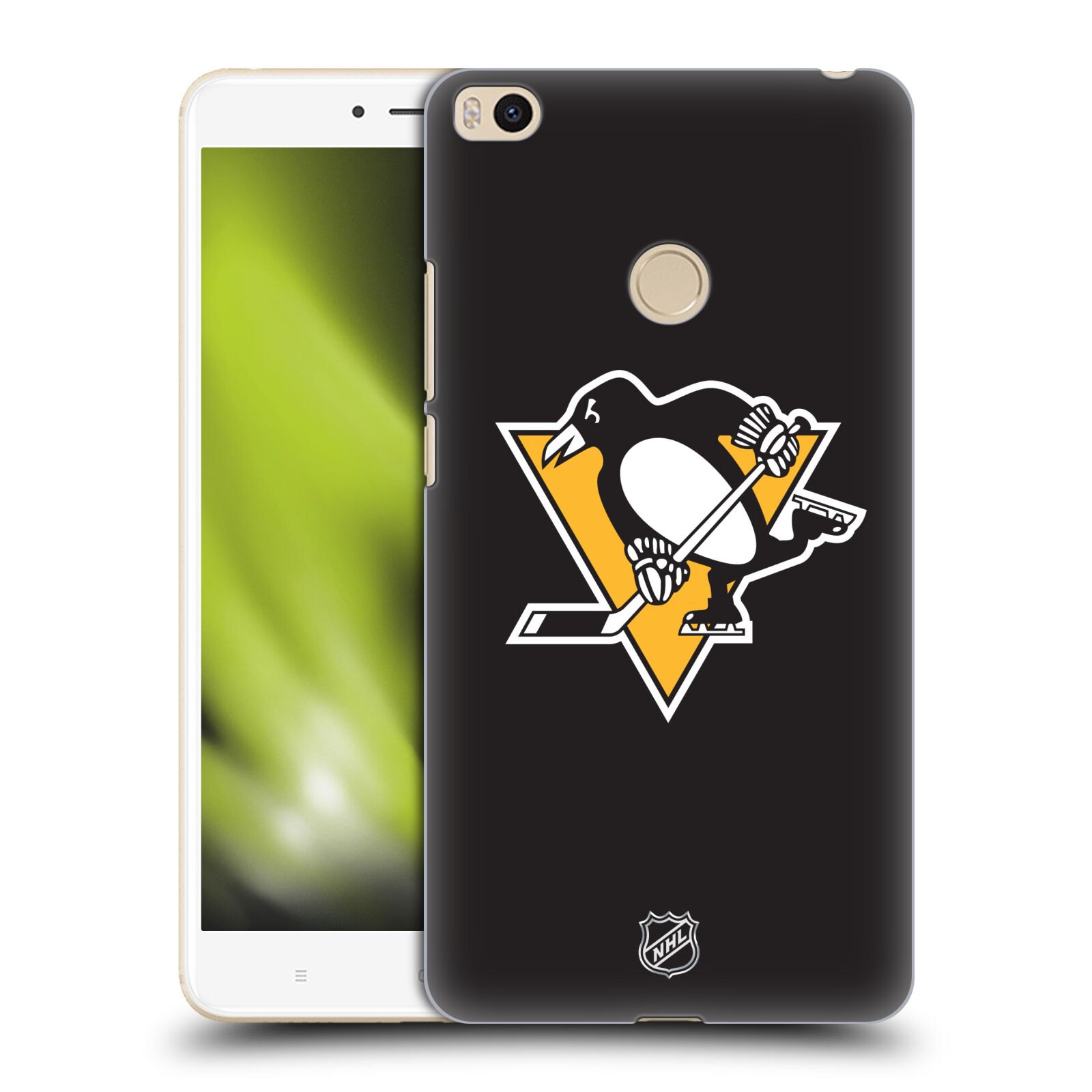 Pouzdro na mobil Xiaomi Mi Max 2 - HEAD CASE - Hokej NHL - Pittsburgh Penguins - černé pozadí znak