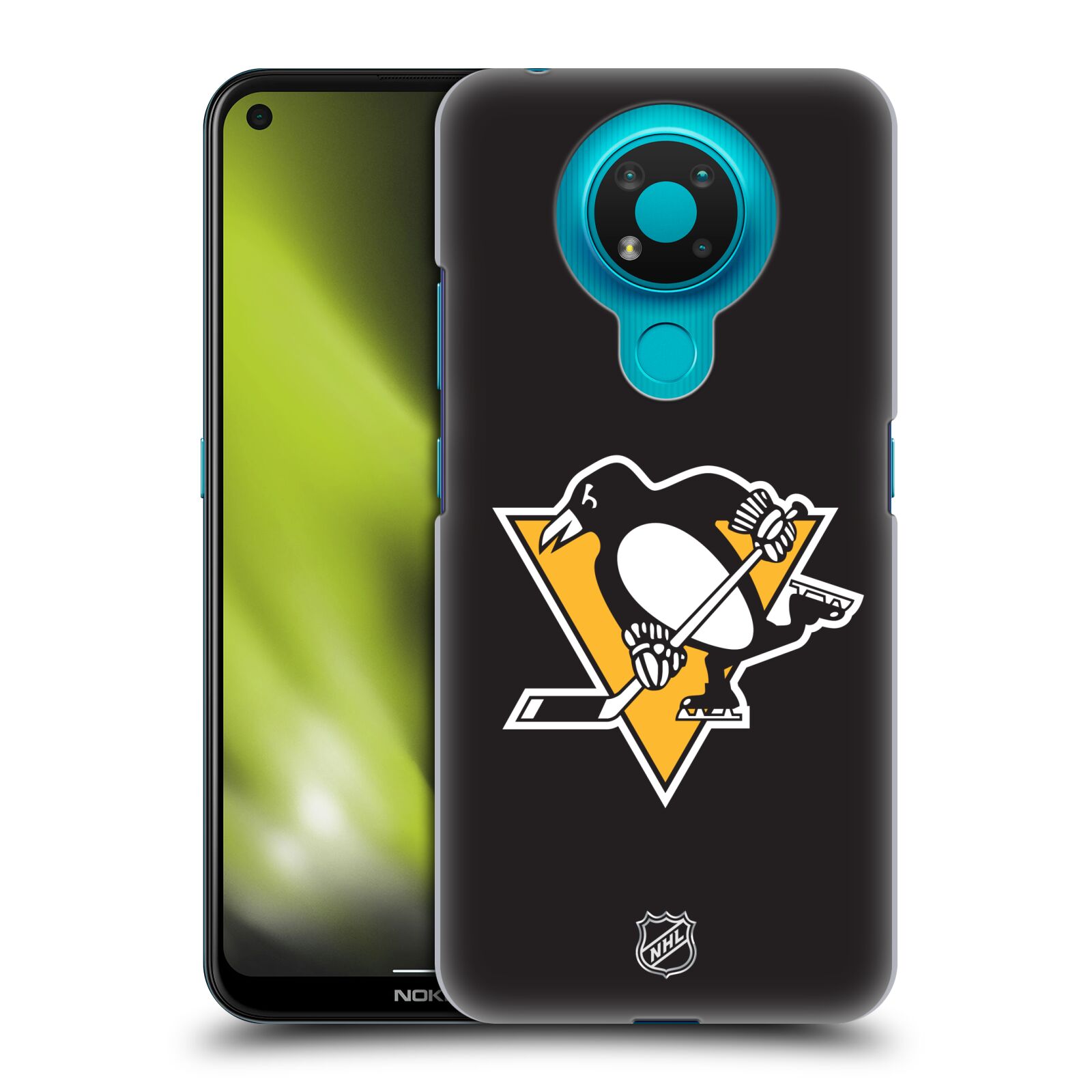 Pouzdro na mobil Nokia 3.4 - HEAD CASE - Hokej NHL - Pittsburgh Penguins - černé pozadí znak
