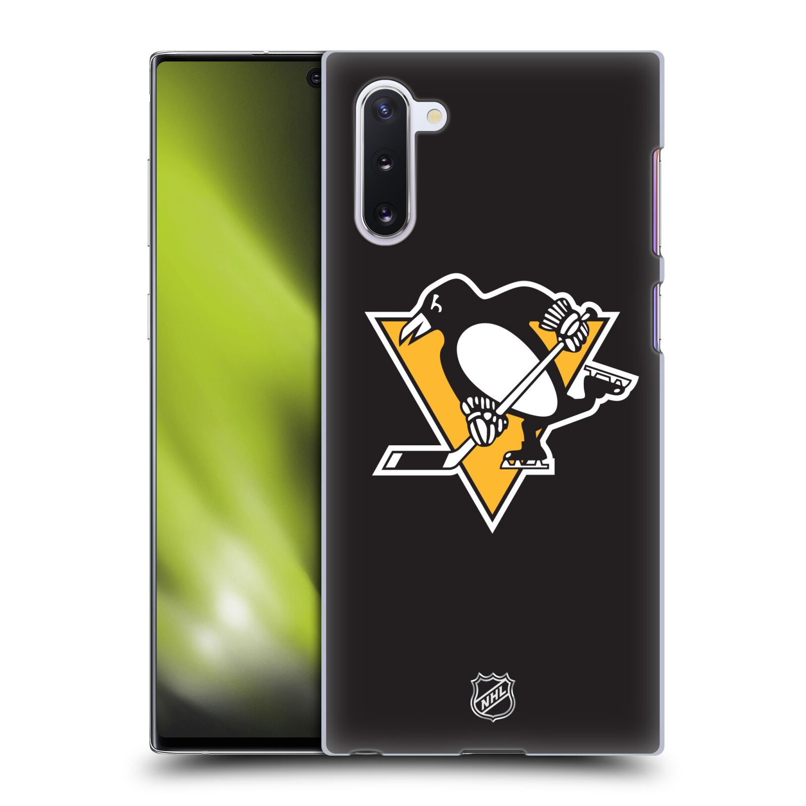Pouzdro na mobil Samsung Galaxy Note 10 - HEAD CASE - Hokej NHL - Pittsburgh Penguins - černé pozadí znak