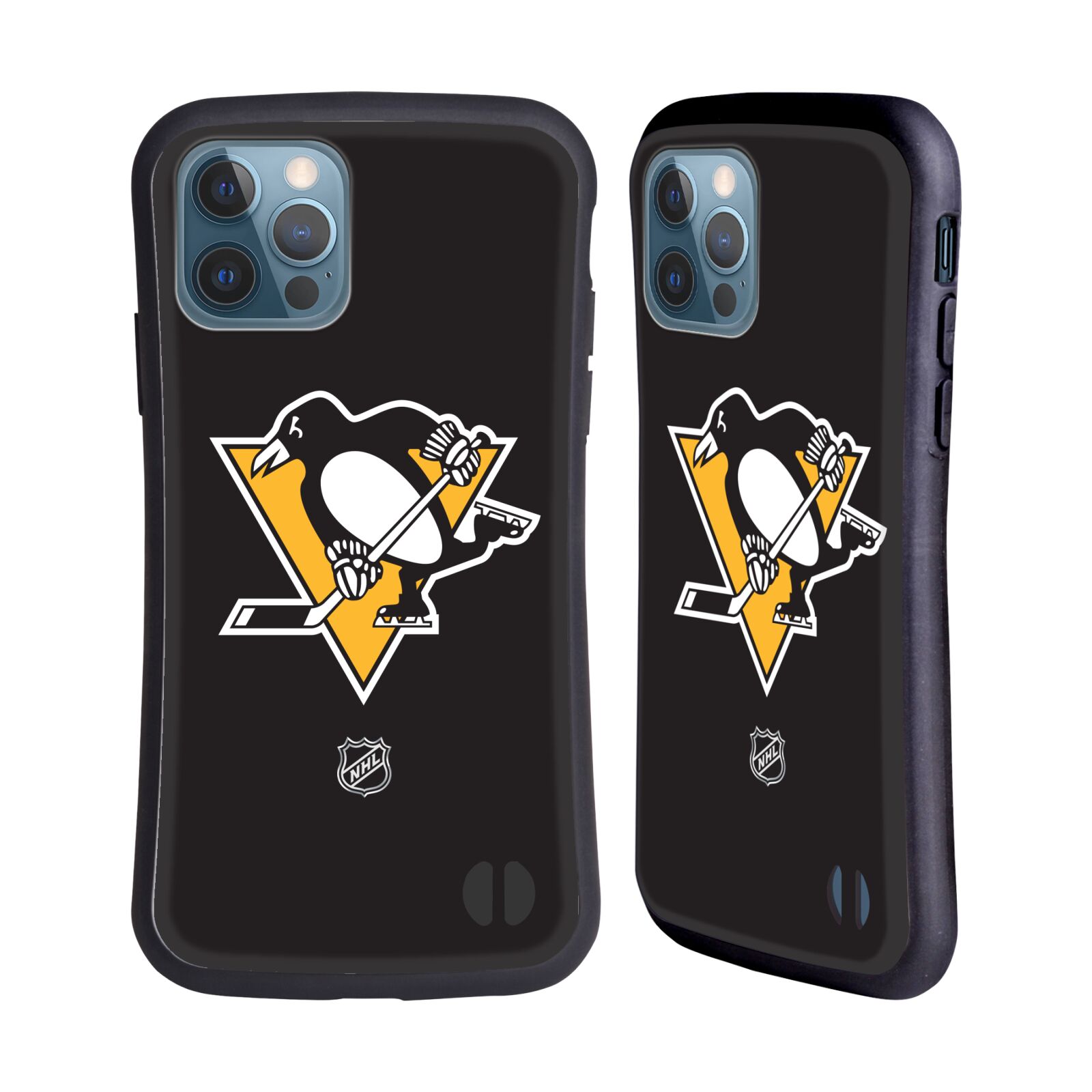 Obal na mobil Apple iPhone 12 / 12 PRO - HEAD CASE - NHL - Pittsburgh Penguins čistý znak