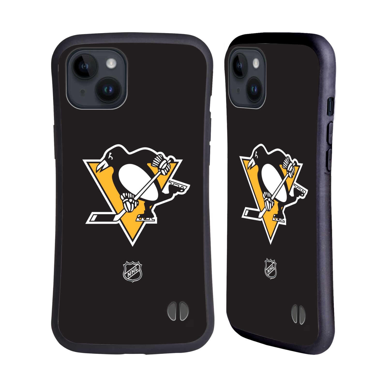 Obal na mobil Apple iPhone 15 PLUS - HEAD CASE - NHL - Pittsburgh Penguins čistý znak