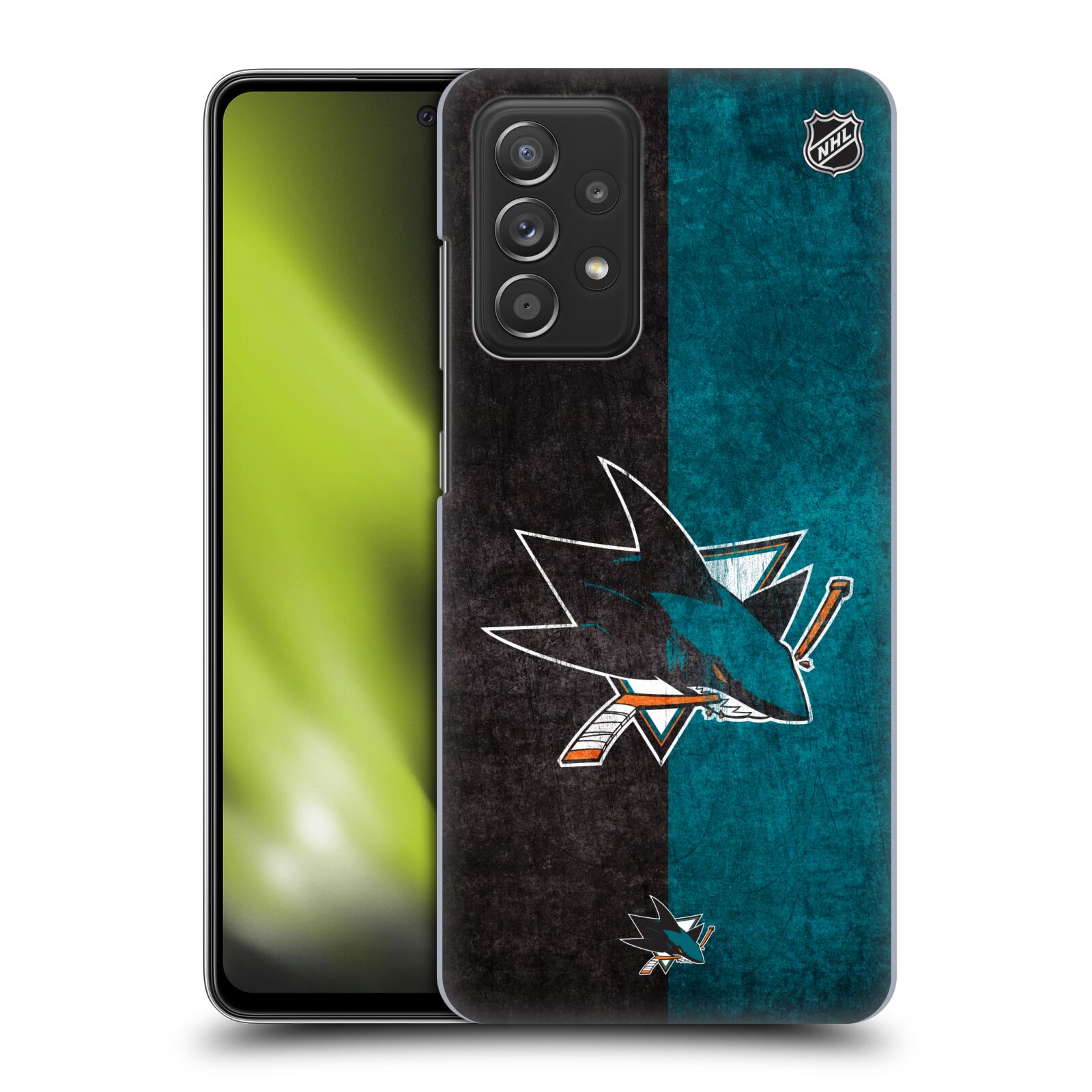 Pouzdro na mobil Samsung Galaxy A52 / A52 5G / A52s 5G - HEAD CASE - Hokej NHL - San Jose Sharks - Znak dva pruhy