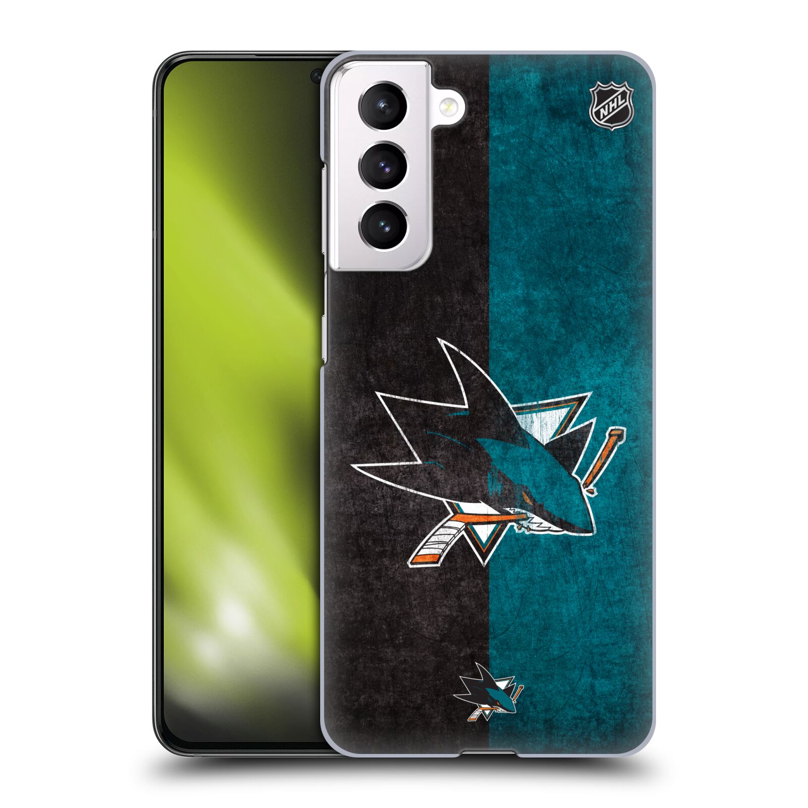 Pouzdro na mobil Samsung Galaxy S21 5G - HEAD CASE - Hokej NHL - San Jose Sharks - Znak dva pruhy