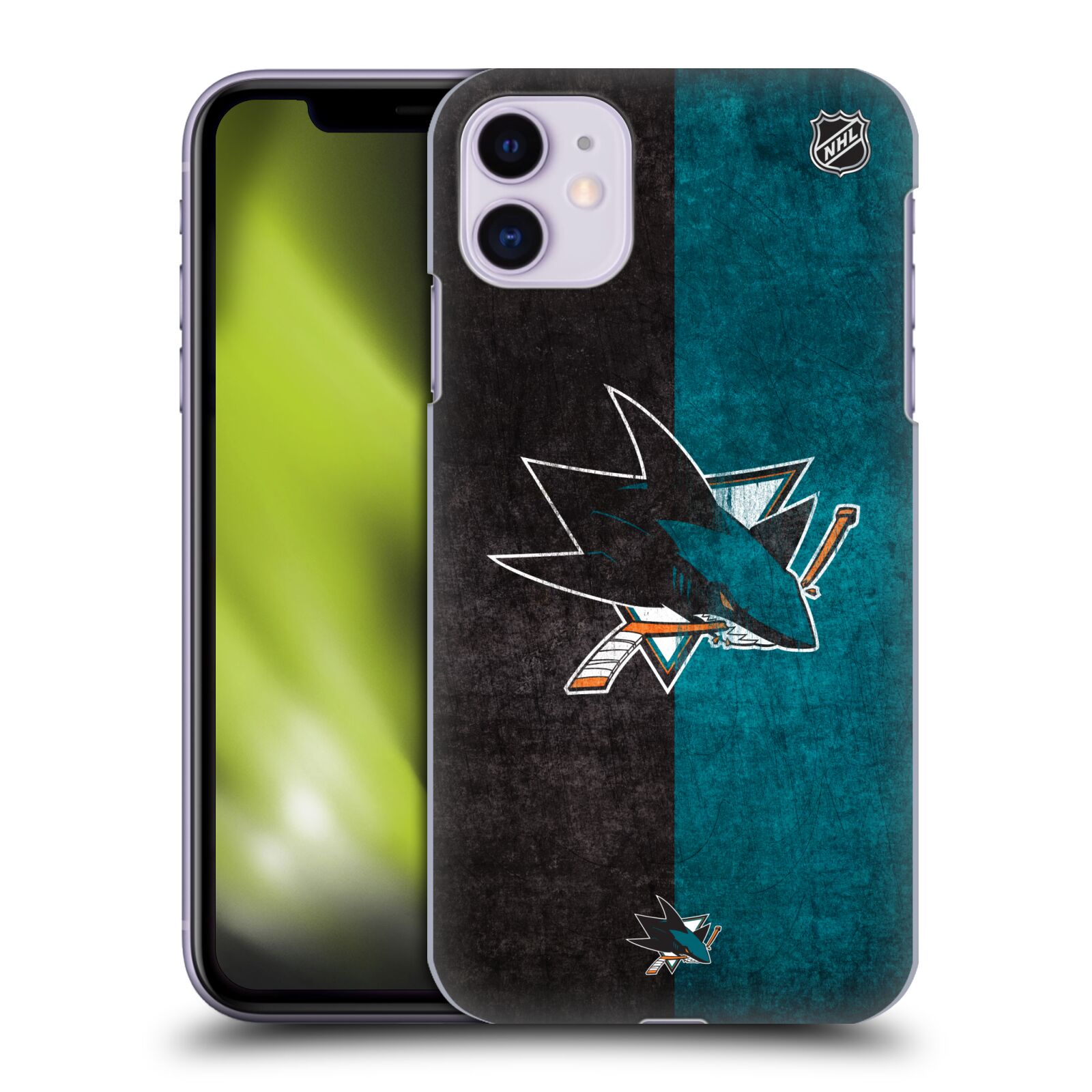 Pouzdro na mobil Apple Iphone 11 - HEAD CASE - Hokej NHL - San Jose Sharks - Znak dva pruhy