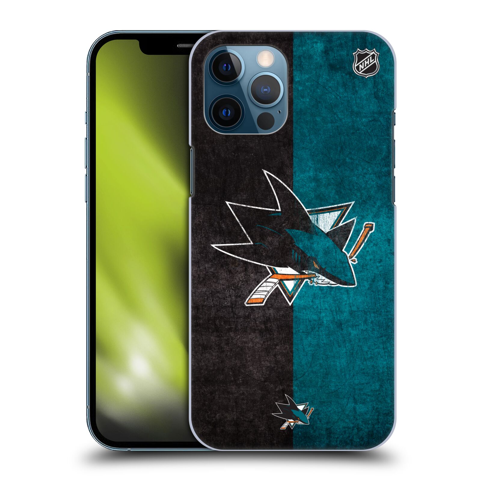 Pouzdro na mobil Apple Iphone 12 PRO MAX - HEAD CASE - Hokej NHL - San Jose Sharks - Znak dva pruhy