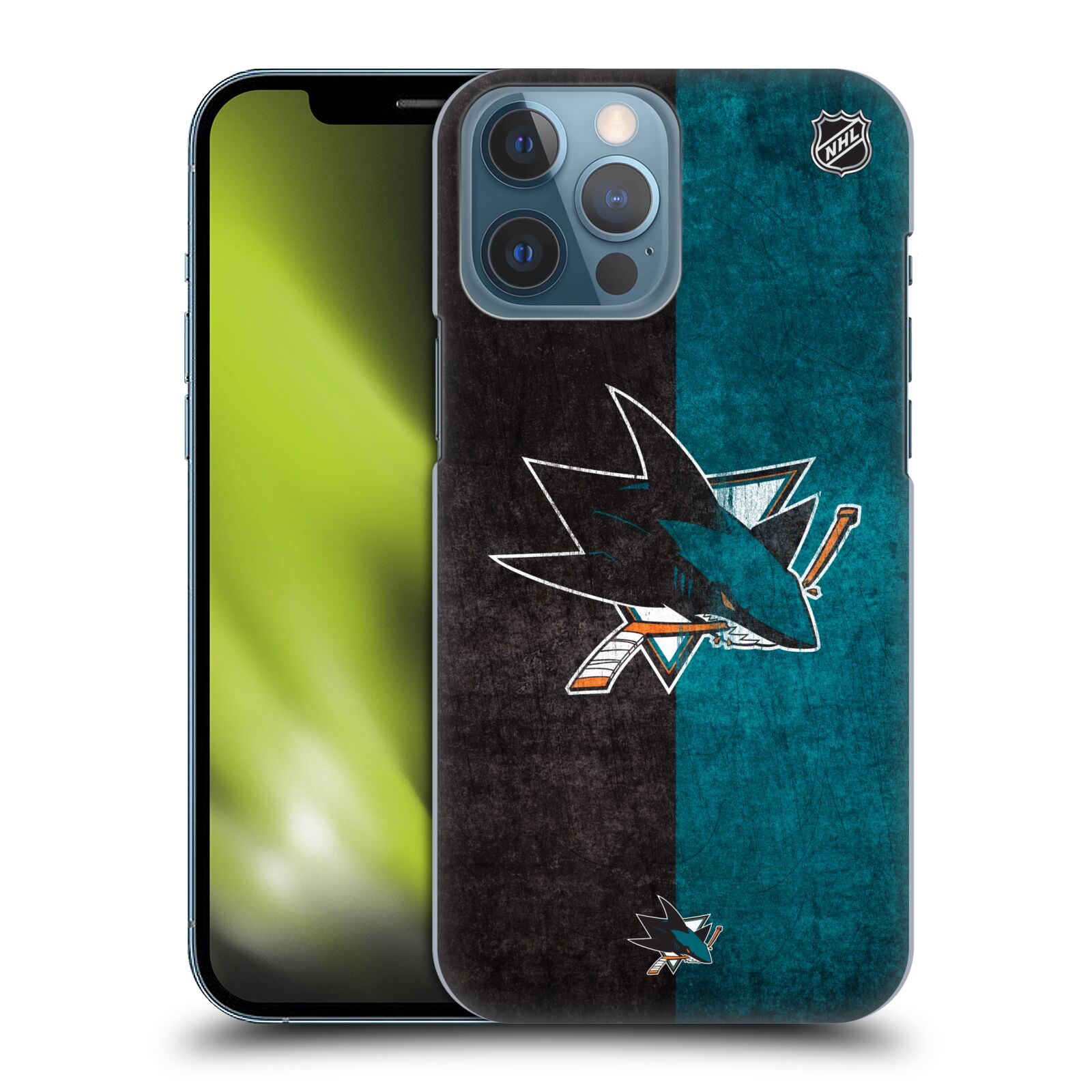 Pouzdro na mobil Apple Iphone 13 PRO MAX - HEAD CASE - Hokej NHL - San Jose Sharks - Znak dva pruhy