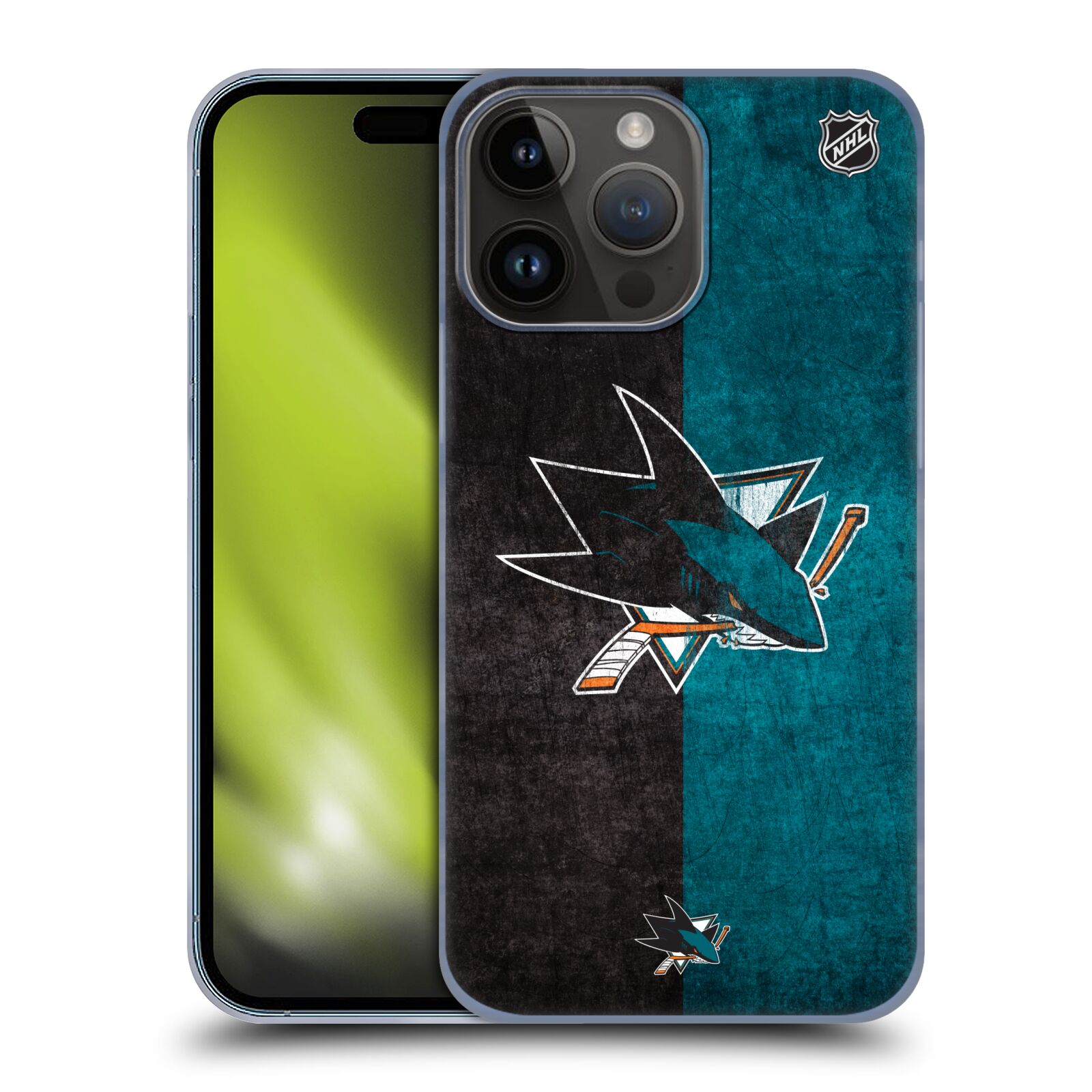 Plastový obal HEAD CASE na mobil Apple Iphone 15 PRO MAX  Hokej NHL - San Jose Sharks - Znak dva pruhy