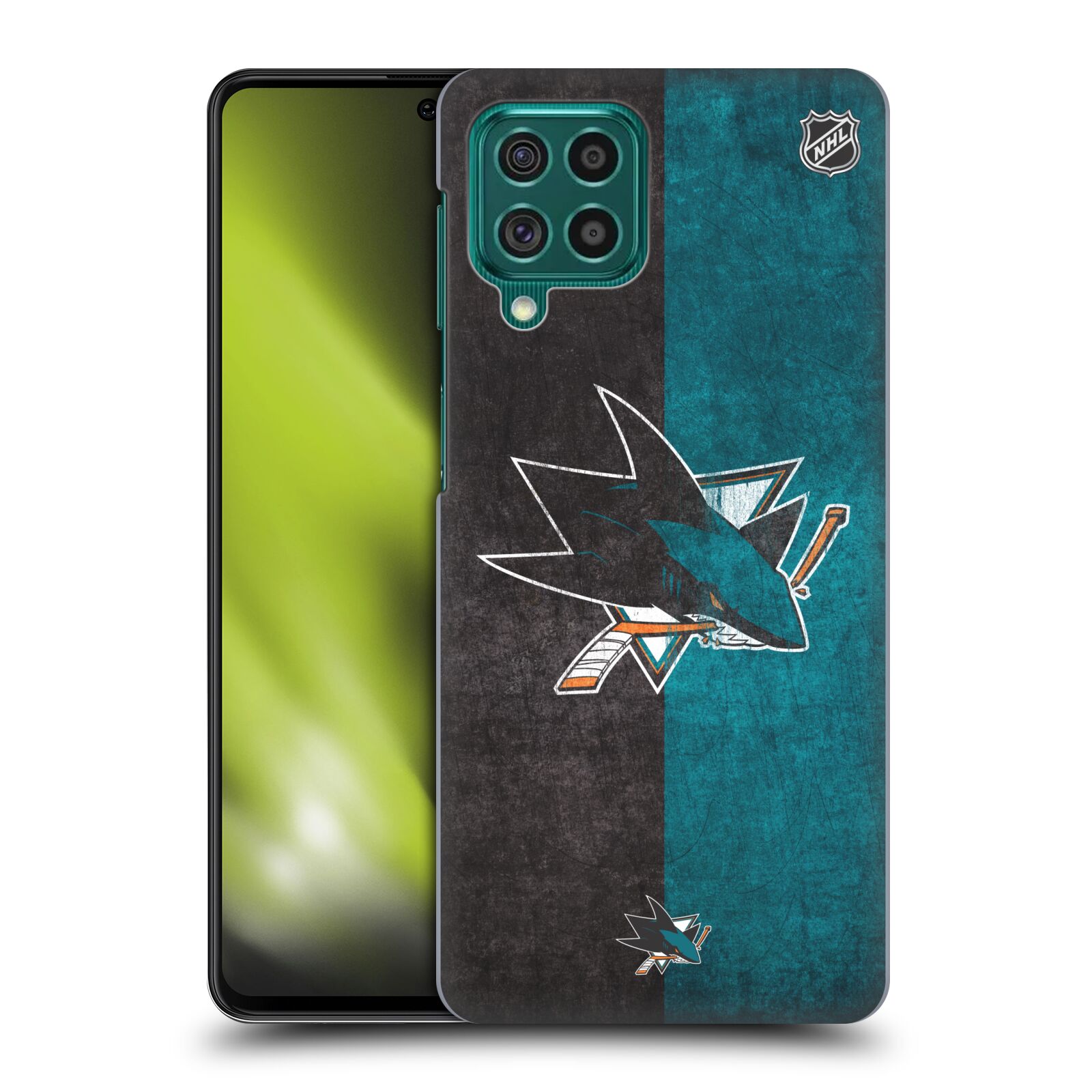 Pouzdro na mobil Samsung Galaxy M62 - HEAD CASE - Hokej NHL - San Jose Sharks - Znak dva pruhy