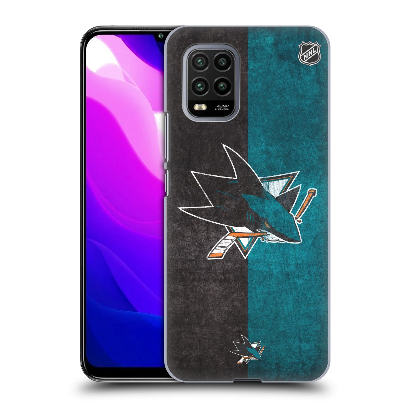 Pouzdro na mobil Xiaomi  Mi 10 LITE / Mi 10 LITE 5G - HEAD CASE - Hokej NHL - San Jose Sharks - Znak dva pruhy