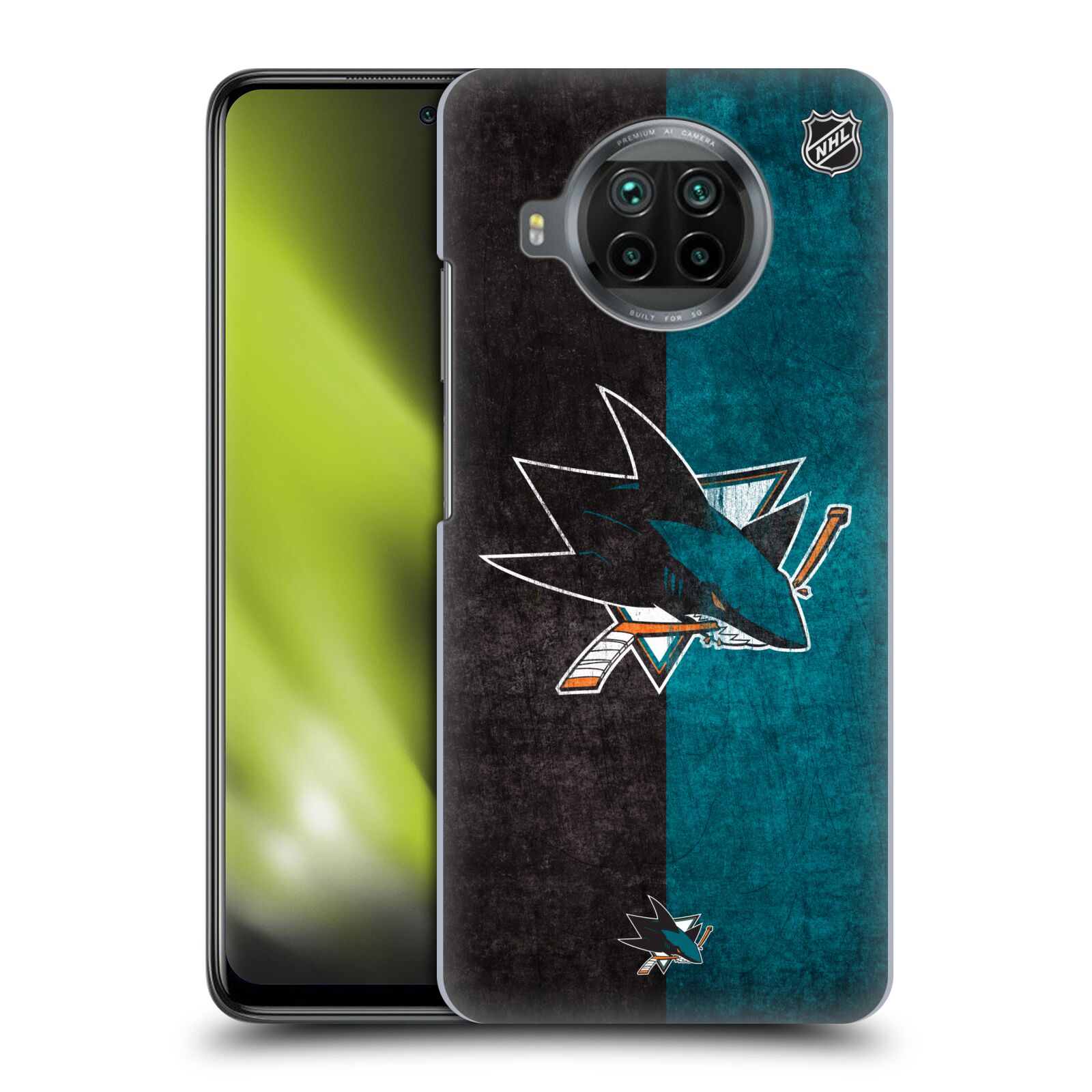 Pouzdro na mobil Xiaomi  Mi 10T LITE 5G - HEAD CASE - Hokej NHL - San Jose Sharks - Znak dva pruhy