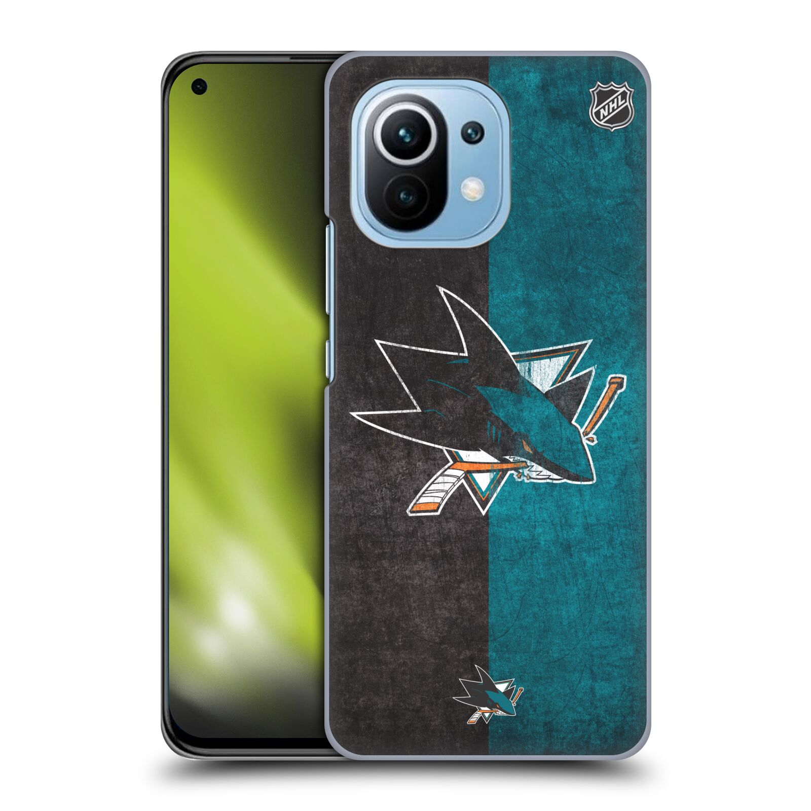 Pouzdro na mobil Xiaomi  Mi 11 - HEAD CASE - Hokej NHL - San Jose Sharks - Znak dva pruhy