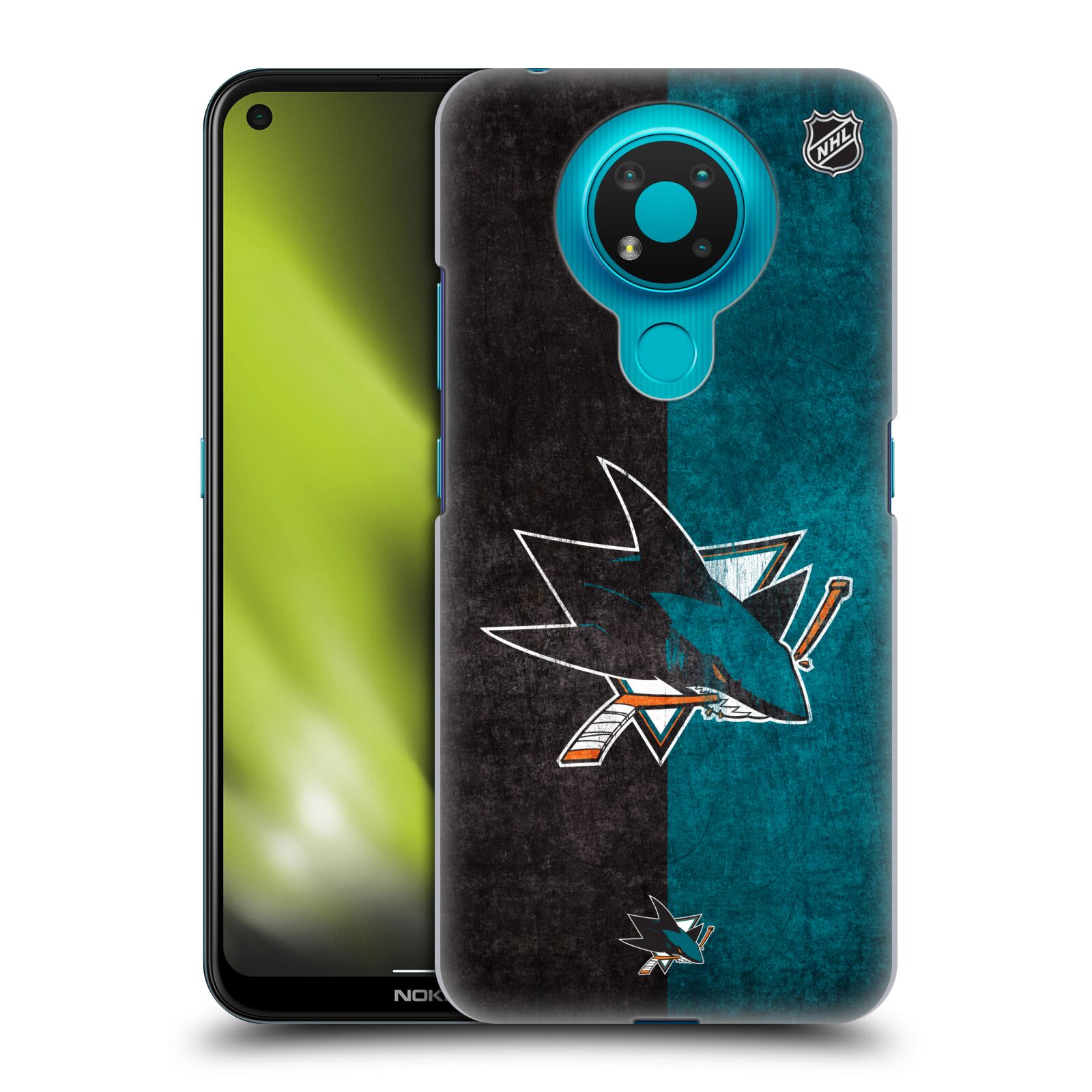 Pouzdro na mobil Nokia 3.4 - HEAD CASE - Hokej NHL - San Jose Sharks - Znak dva pruhy