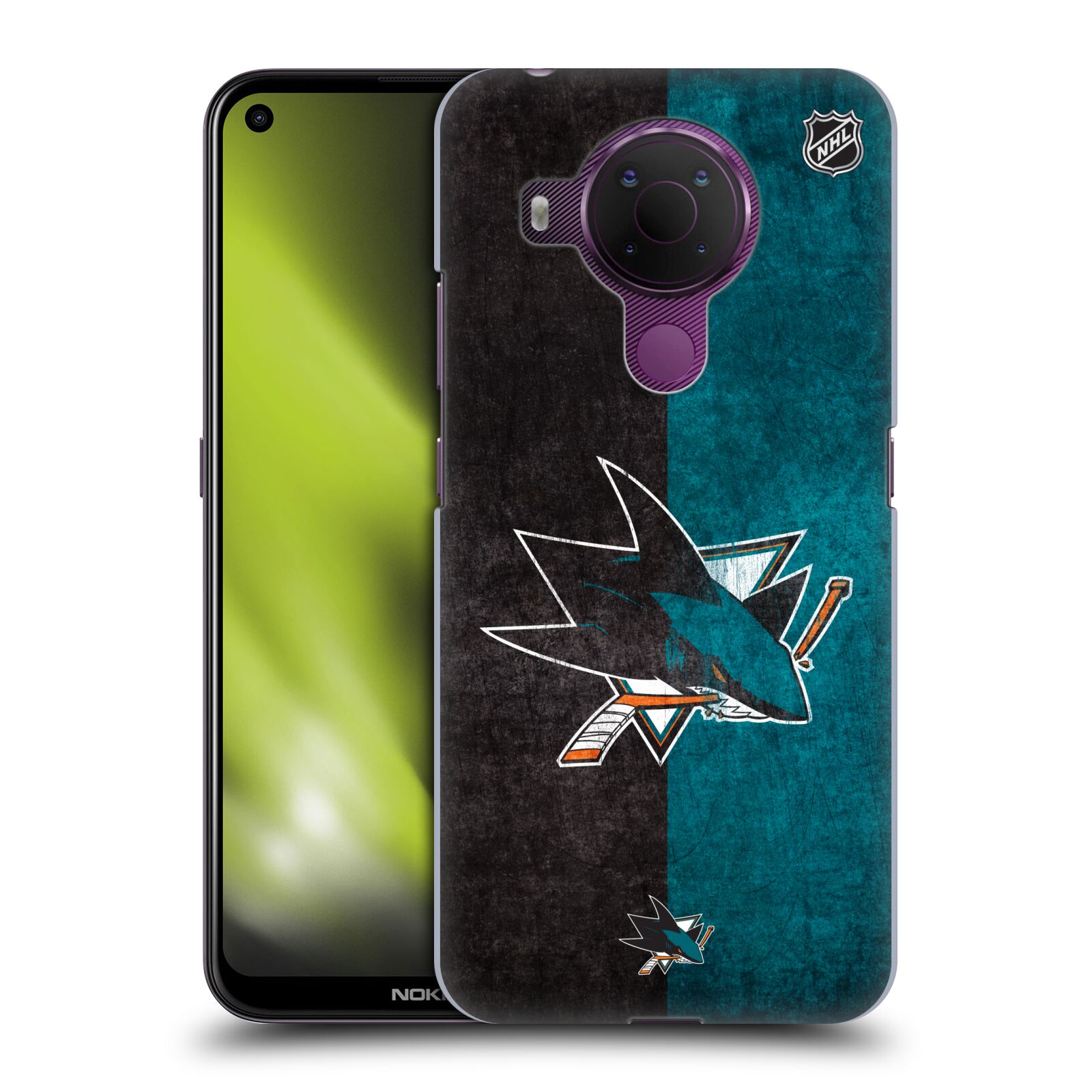 Pouzdro na mobil Nokia 5.4 - HEAD CASE - Hokej NHL - San Jose Sharks - Znak dva pruhy