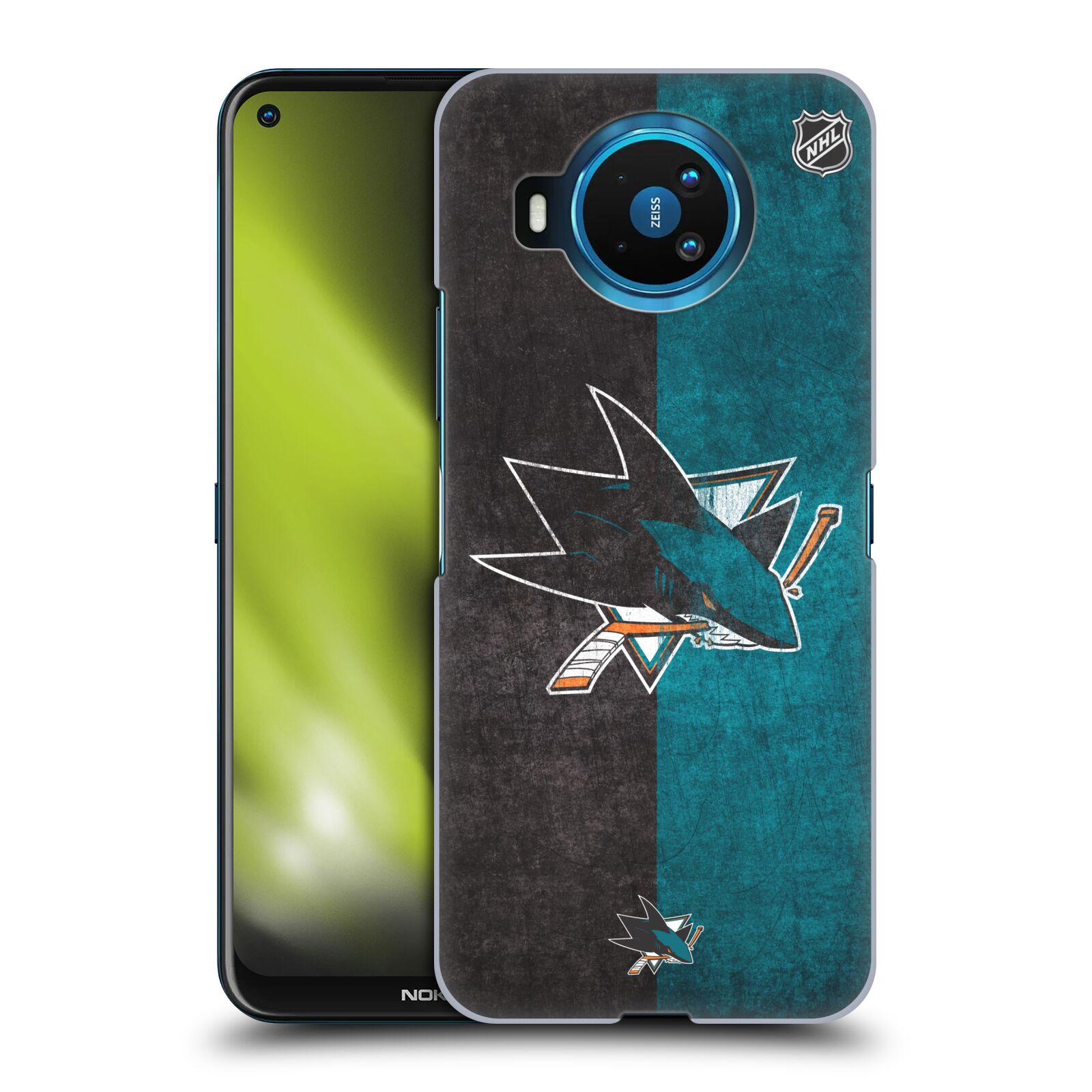 Pouzdro na mobil NOKIA 8.3 - HEAD CASE - Hokej NHL - San Jose Sharks - Znak dva pruhy