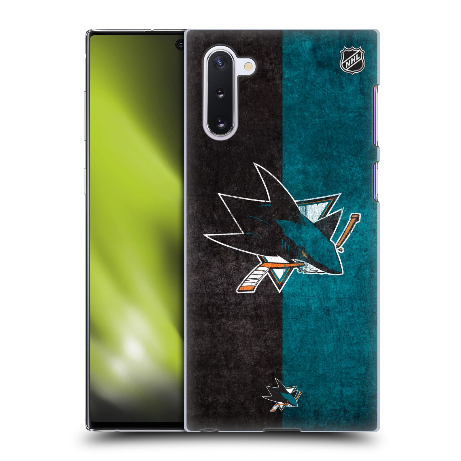 Pouzdro na mobil Samsung Galaxy Note 10 - HEAD CASE - Hokej NHL - San Jose Sharks - Znak dva pruhy