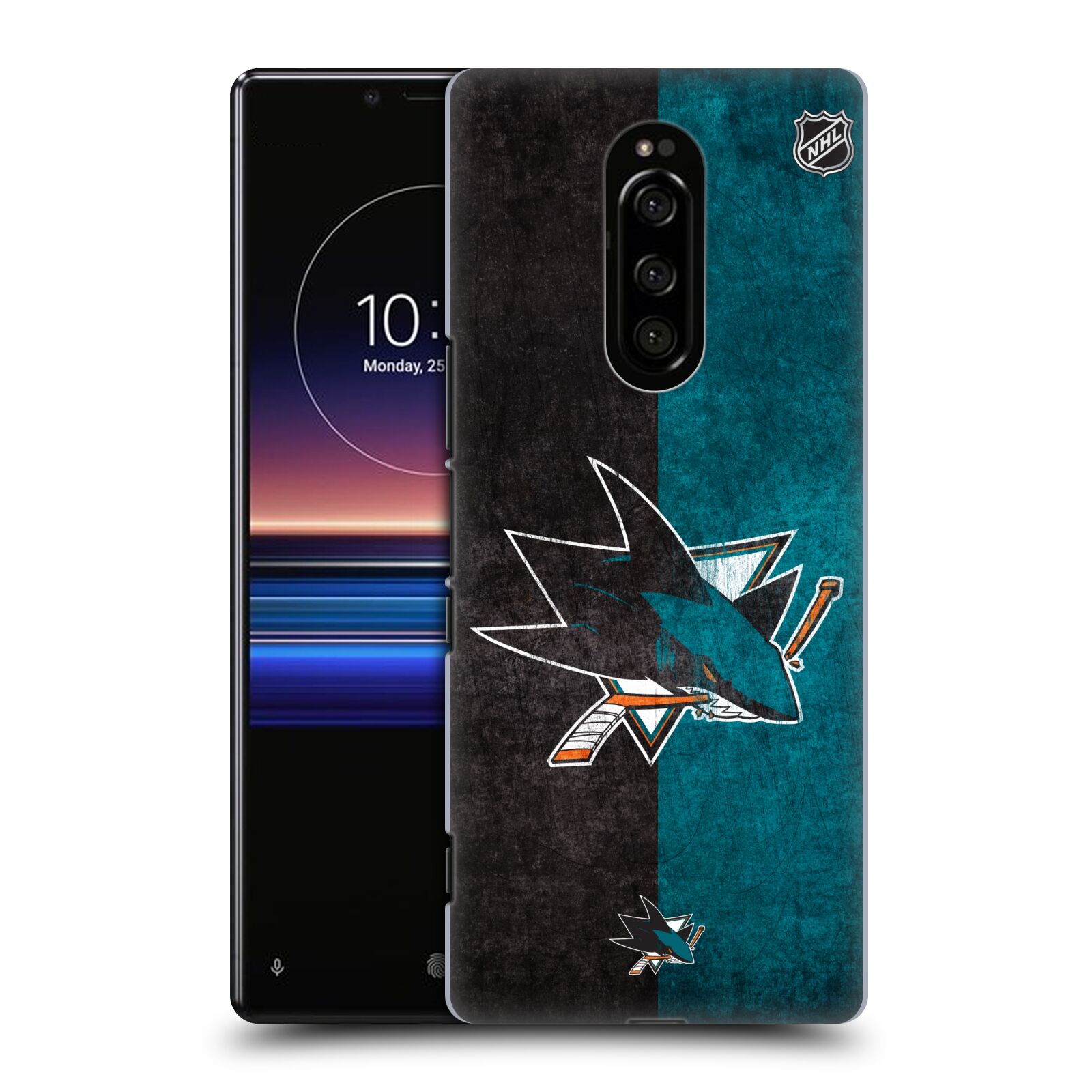 Pouzdro na mobil Sony Xperia 1 - HEAD CASE - Hokej NHL - San Jose Sharks - Znak dva pruhy