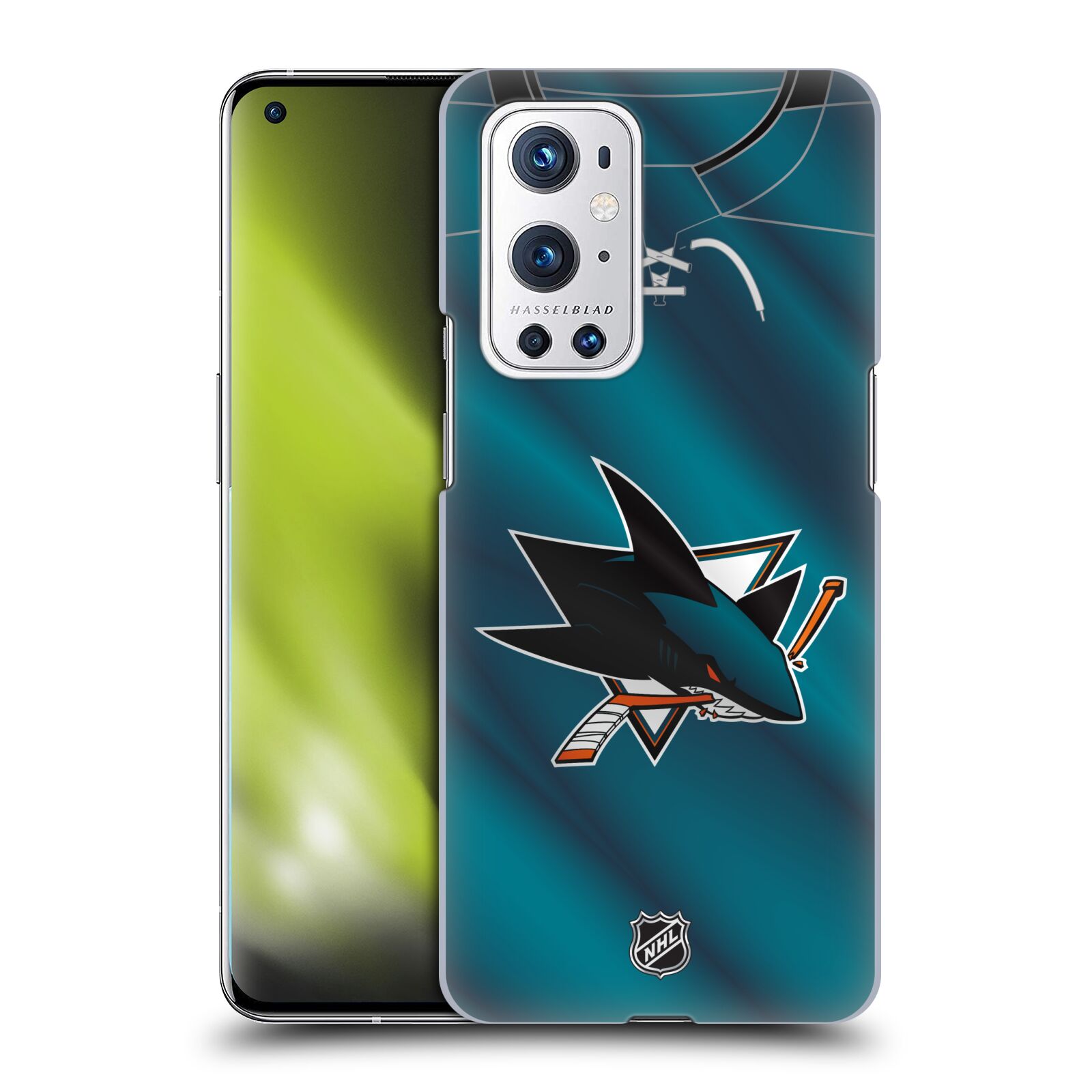 Pouzdro na mobil OnePlus 9 PRO - HEAD CASE - Hokej NHL - San Jose Sharks - Znak na dresu