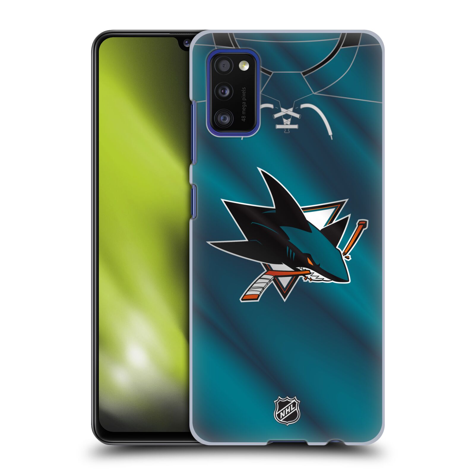 Pouzdro na mobil Samsung Galaxy A41 - HEAD CASE - Hokej NHL - San Jose Sharks - Znak na dresu