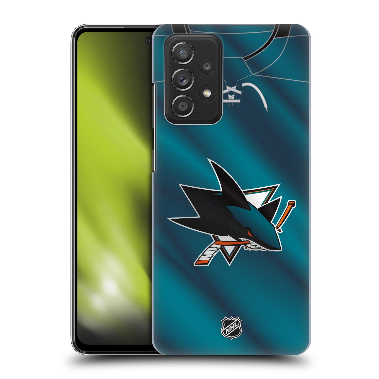 Pouzdro na mobil Samsung Galaxy A52 / A52 5G / A52s 5G - HEAD CASE - Hokej NHL - San Jose Sharks - Znak na dresu
