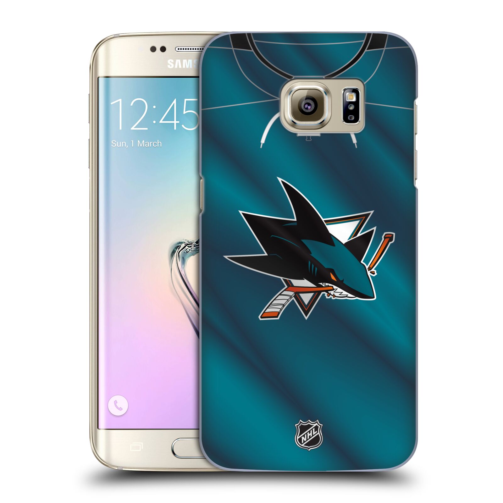 Pouzdro na mobil Samsung Galaxy S7 EDGE - HEAD CASE - Hokej NHL - San Jose Sharks - Znak na dresu