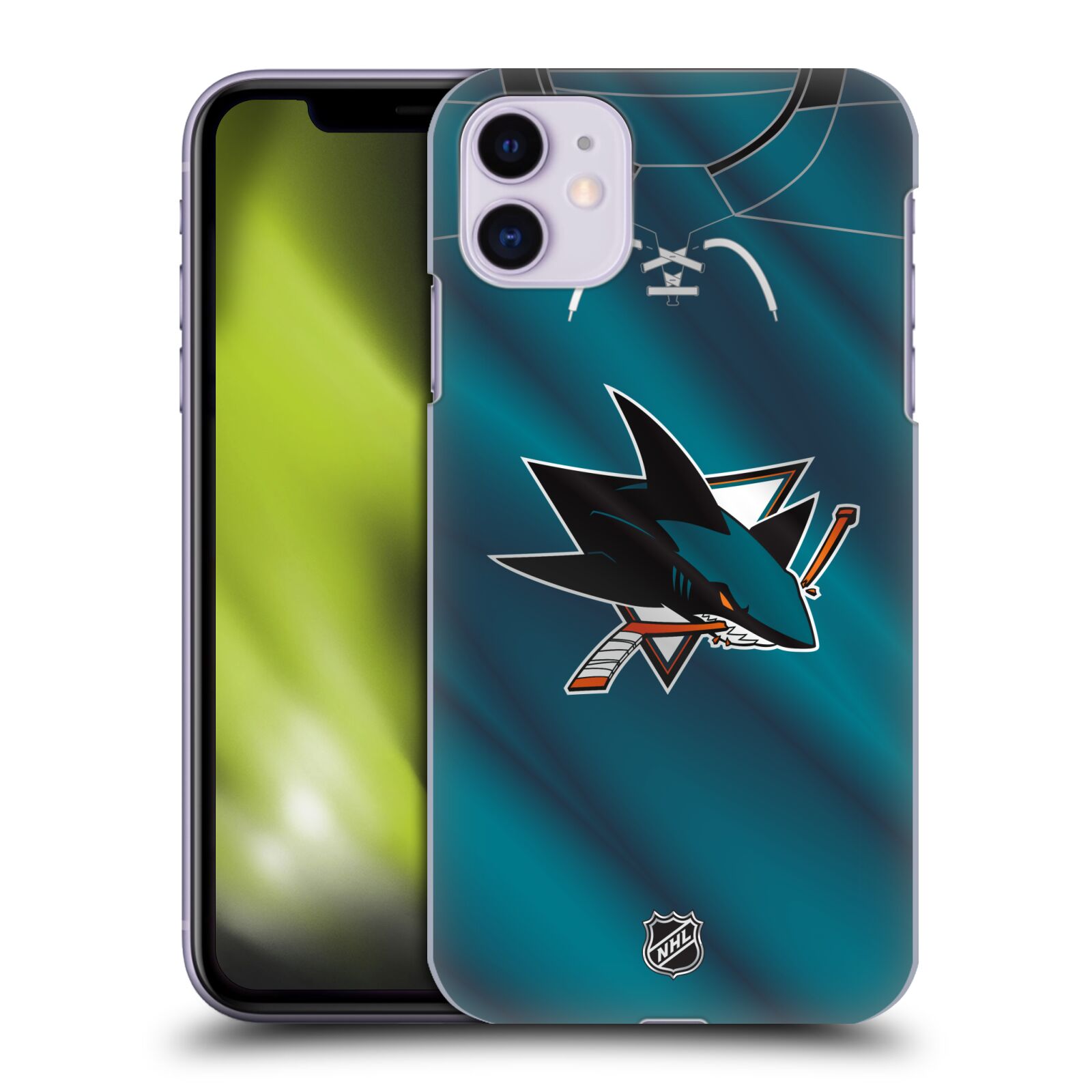 Pouzdro na mobil Apple Iphone 11 - HEAD CASE - Hokej NHL - San Jose Sharks - Znak na dresu