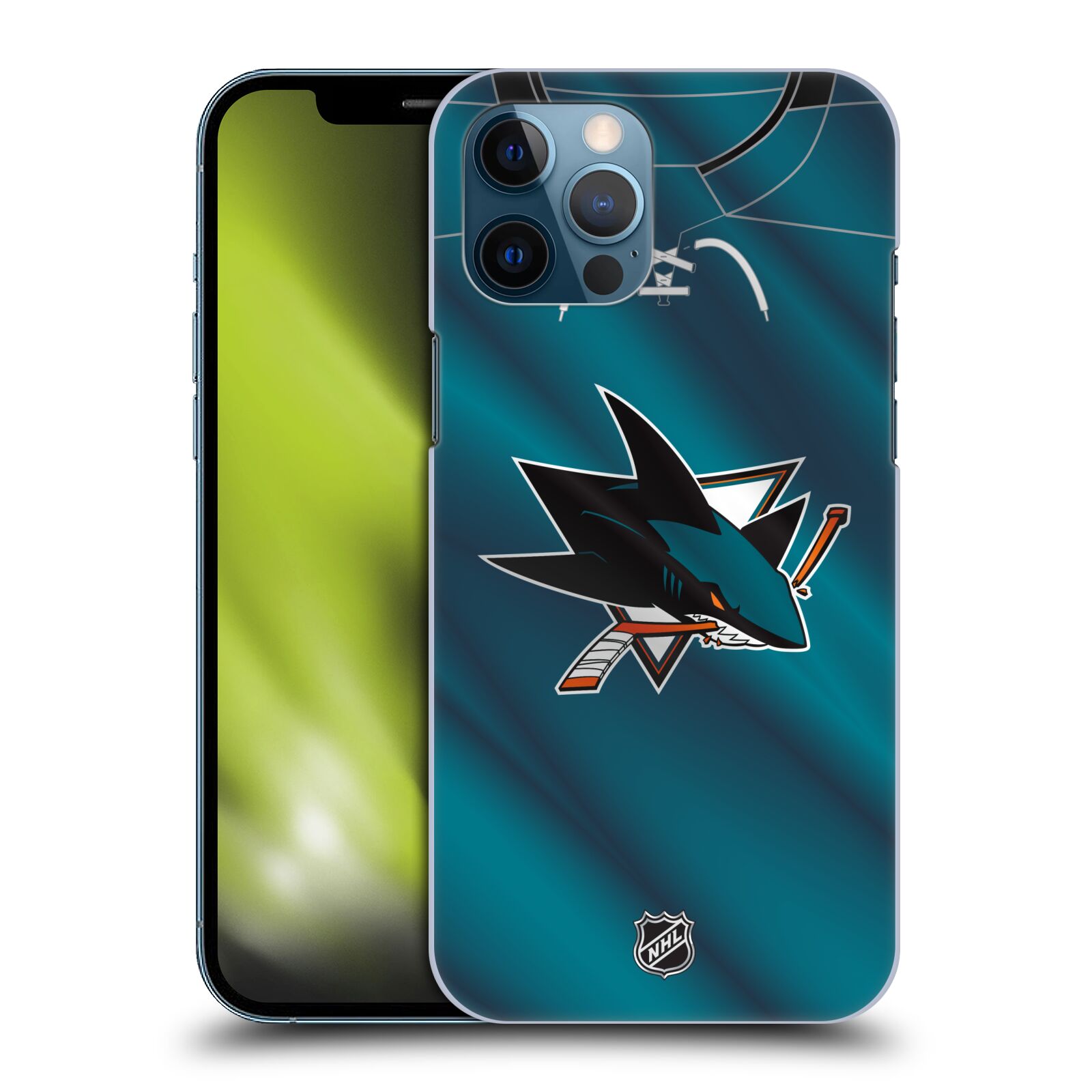 Pouzdro na mobil Apple Iphone 12 PRO MAX - HEAD CASE - Hokej NHL - San Jose Sharks - Znak na dresu