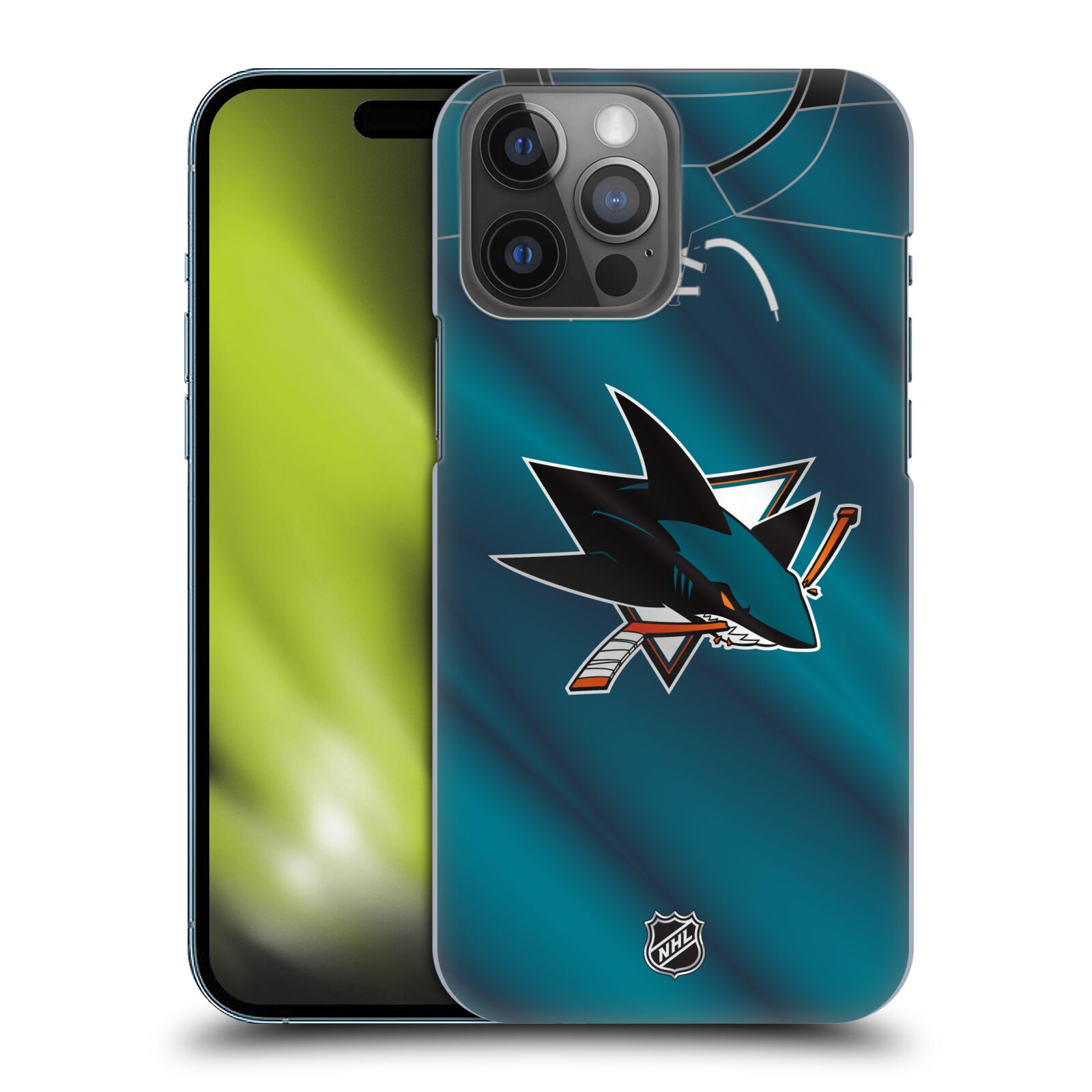 Pouzdro na mobil Apple Iphone 14 PRO MAX - HEAD CASE - Hokej NHL - San Jose Sharks - Znak na dresu