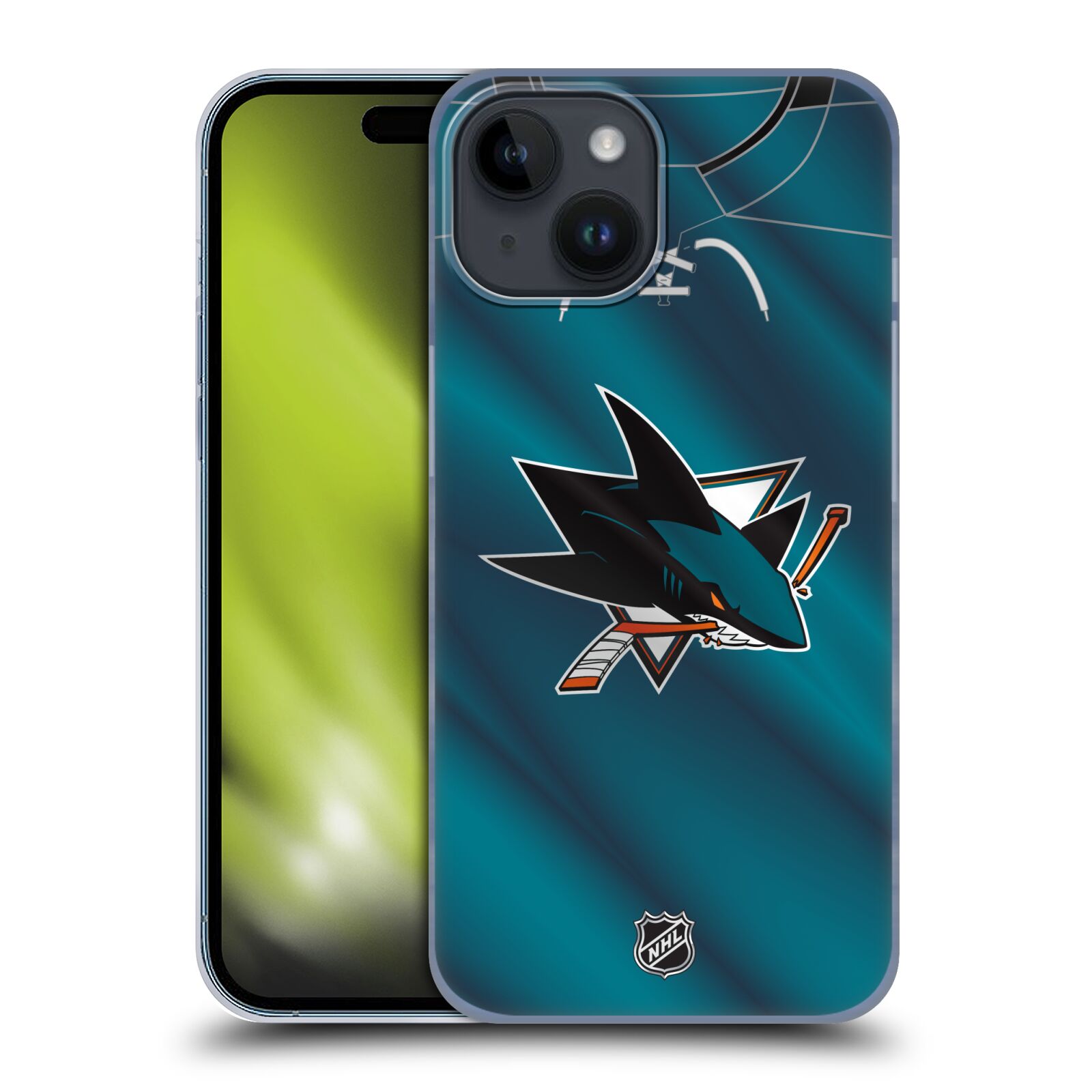 Plastový obal HEAD CASE na mobil Apple Iphone 15  Hokej NHL - San Jose Sharks - Znak na dresu