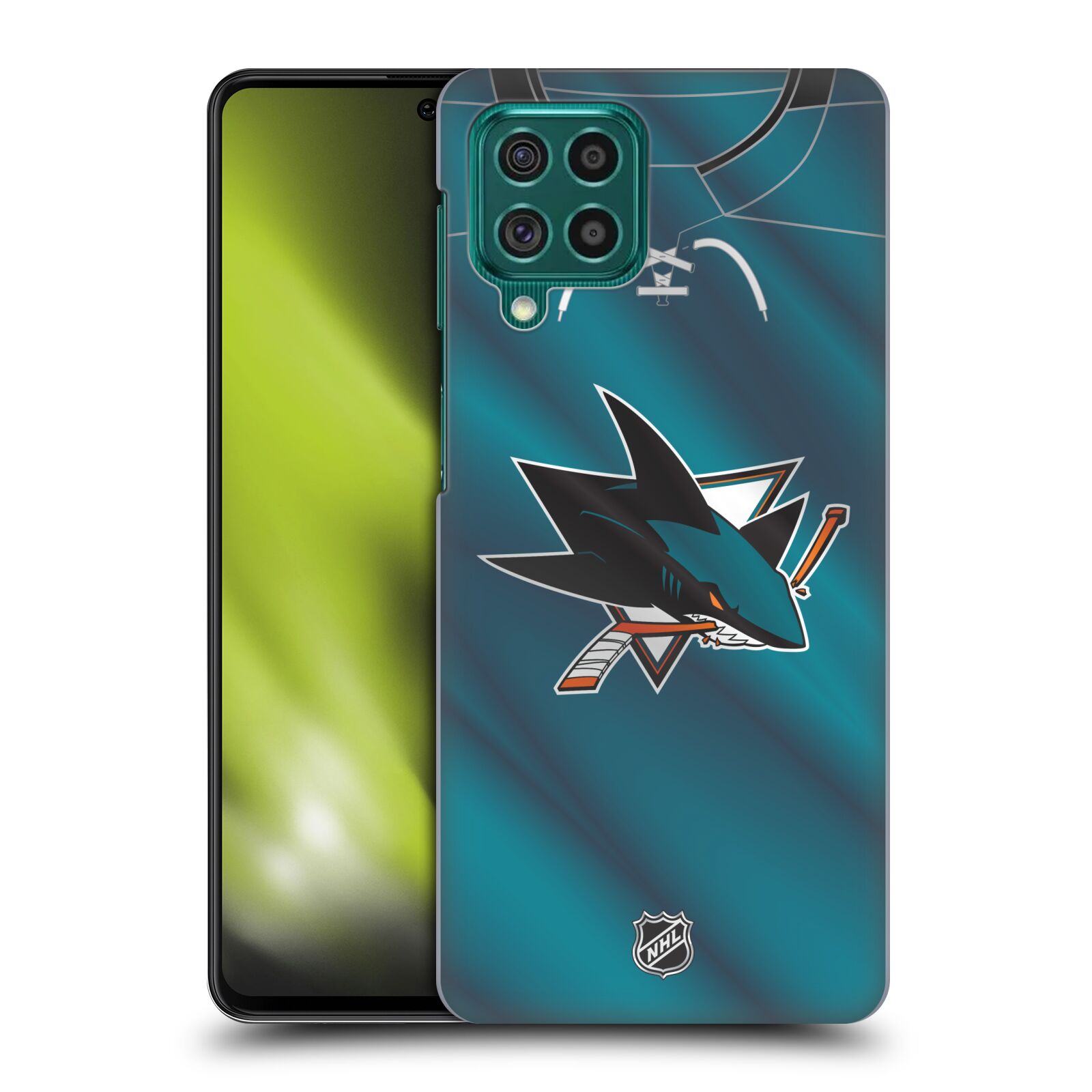 Pouzdro na mobil Samsung Galaxy M62 - HEAD CASE - Hokej NHL - San Jose Sharks - Znak na dresu