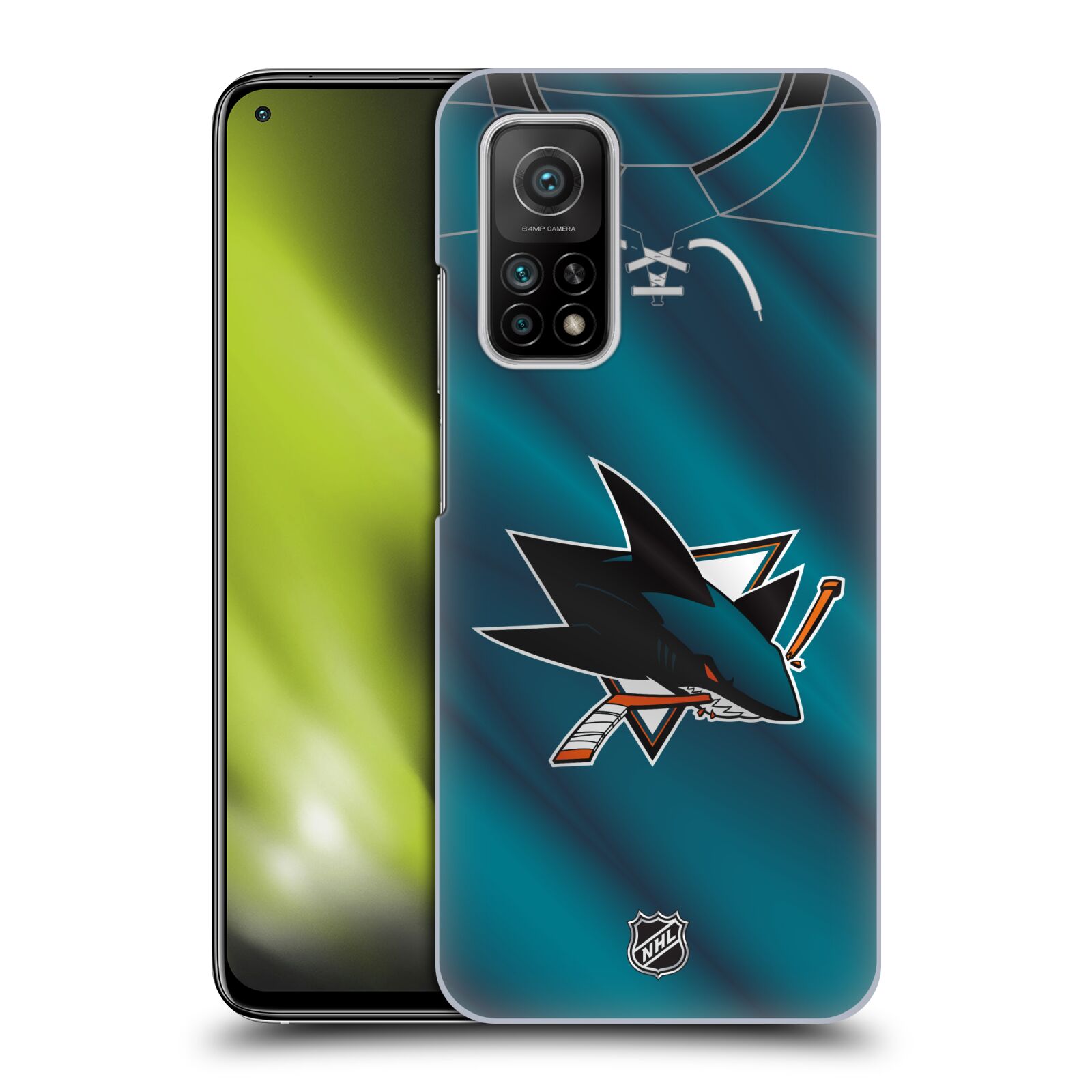 Pouzdro na mobil Xiaomi  Mi 10T / Mi 10T PRO - HEAD CASE - Hokej NHL - San Jose Sharks - Znak na dresu
