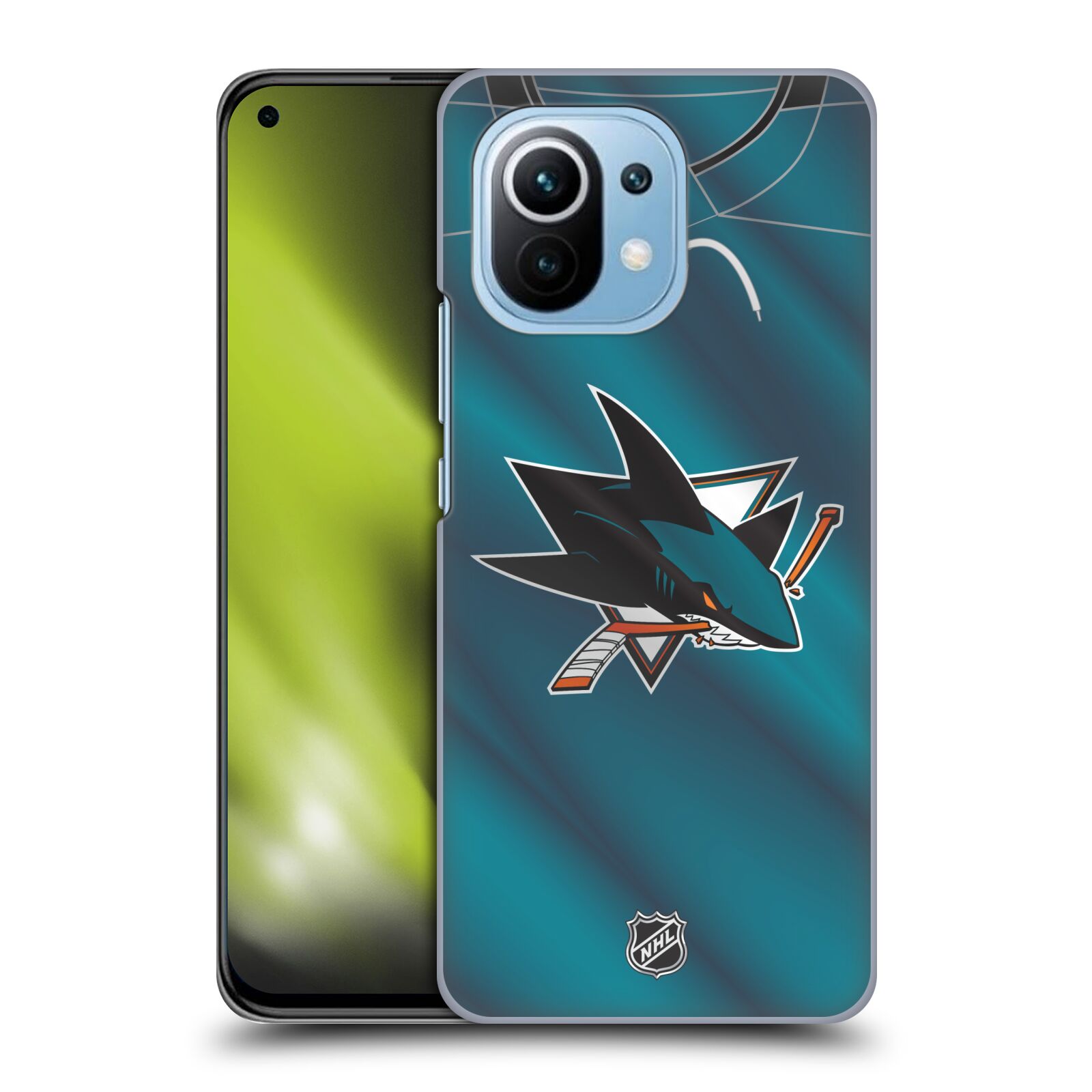 Pouzdro na mobil Xiaomi  Mi 11 - HEAD CASE - Hokej NHL - San Jose Sharks - Znak na dresu