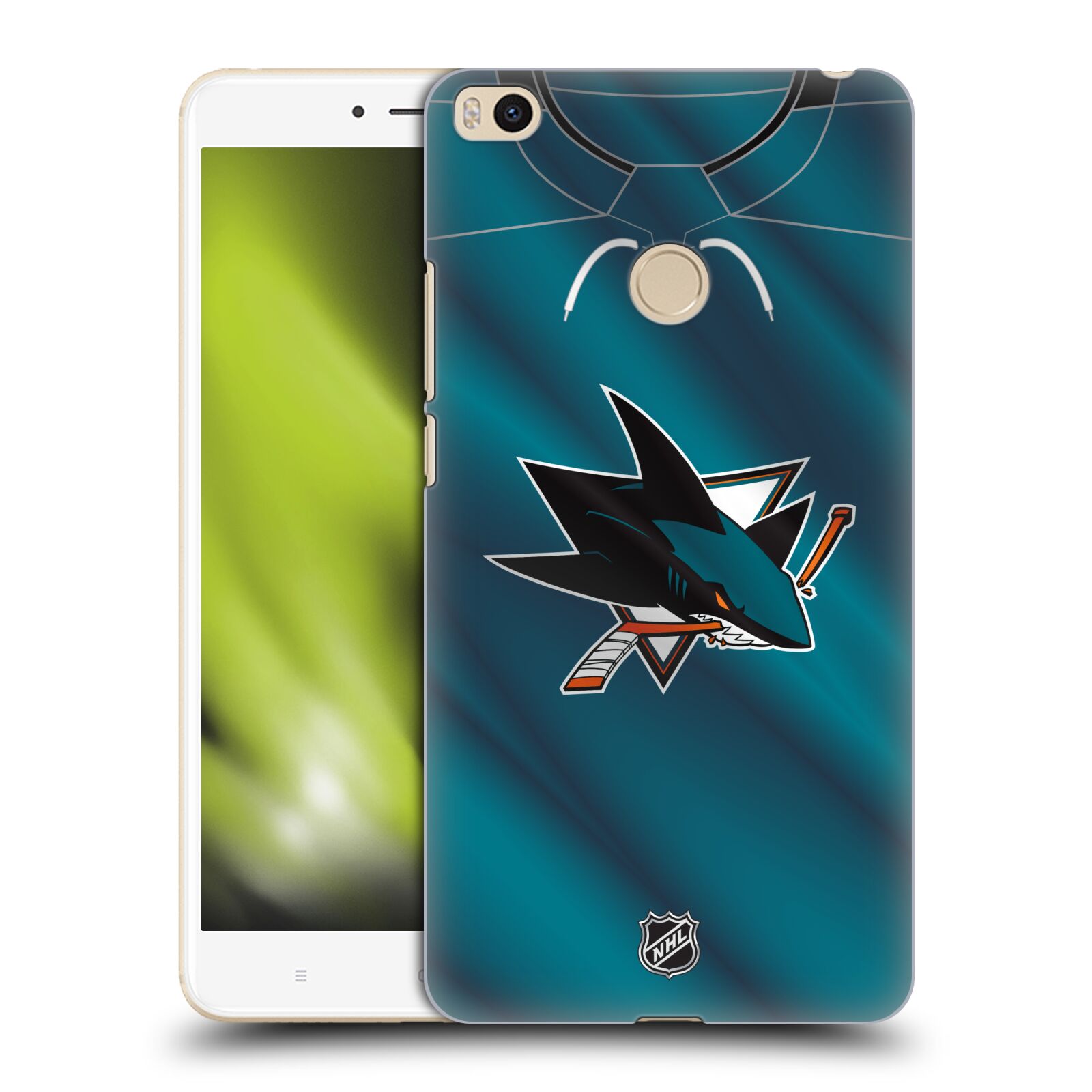 Pouzdro na mobil Xiaomi Mi Max 2 - HEAD CASE - Hokej NHL - San Jose Sharks - Znak na dresu