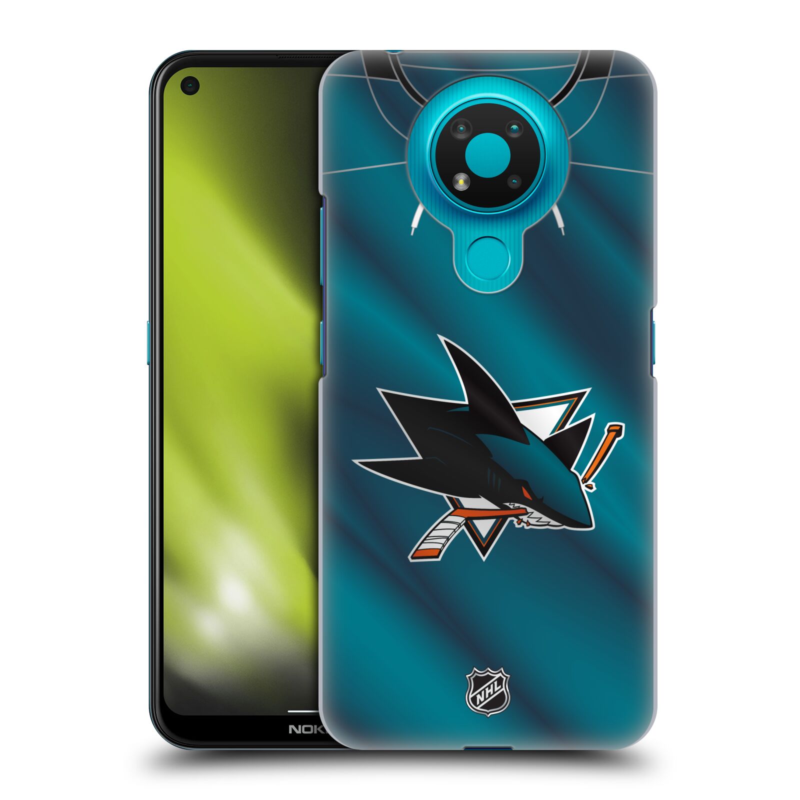 Pouzdro na mobil Nokia 3.4 - HEAD CASE - Hokej NHL - San Jose Sharks - Znak na dresu