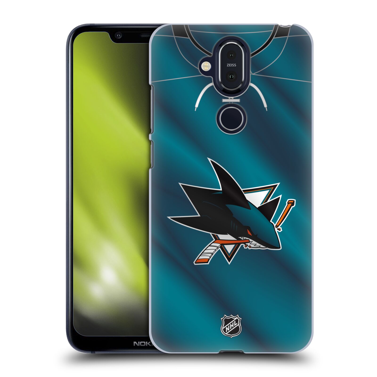 Pouzdro na mobil NOKIA 8.1 - HEAD CASE - Hokej NHL - San Jose Sharks - Znak na dresu