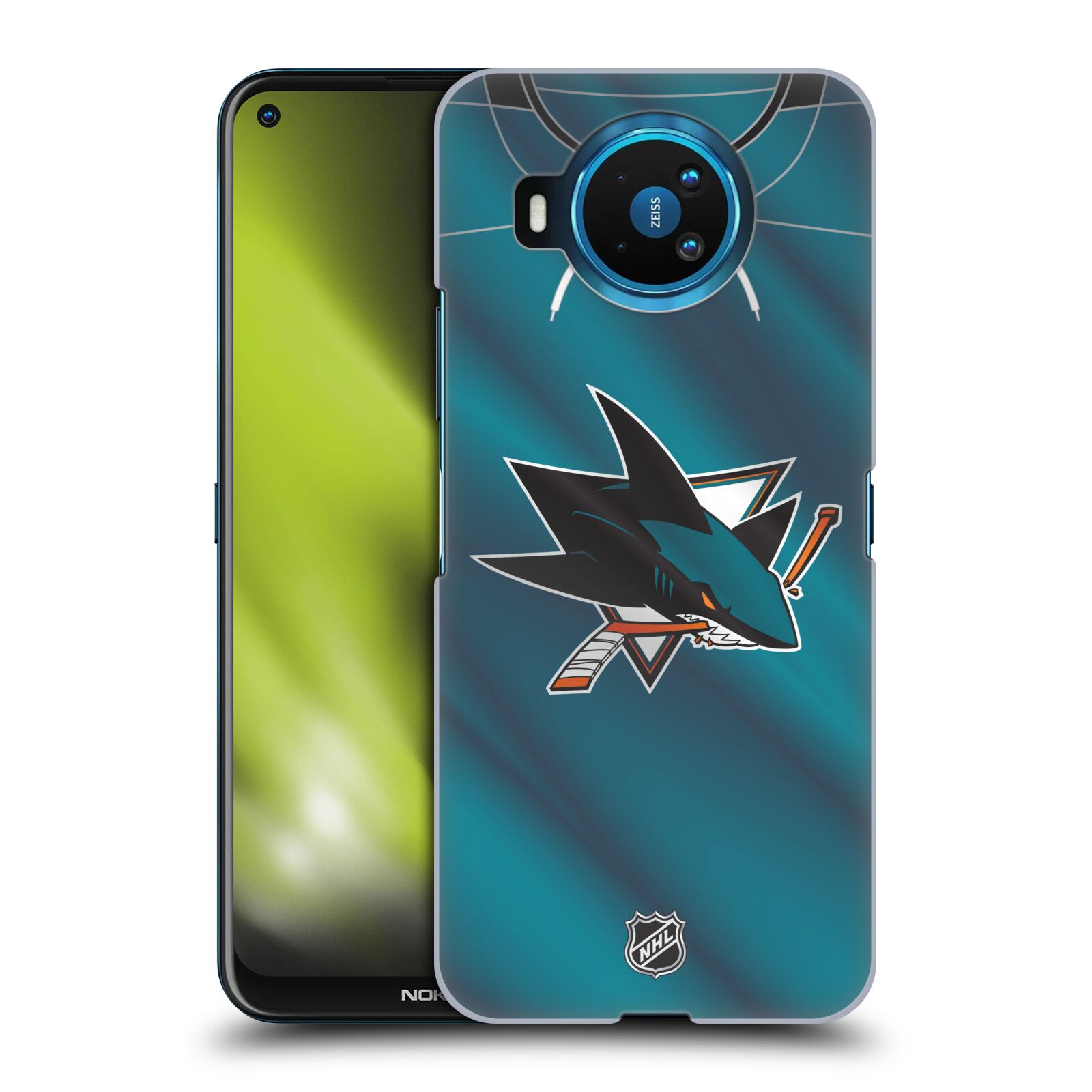Pouzdro na mobil NOKIA 8.3 - HEAD CASE - Hokej NHL - San Jose Sharks - Znak na dresu