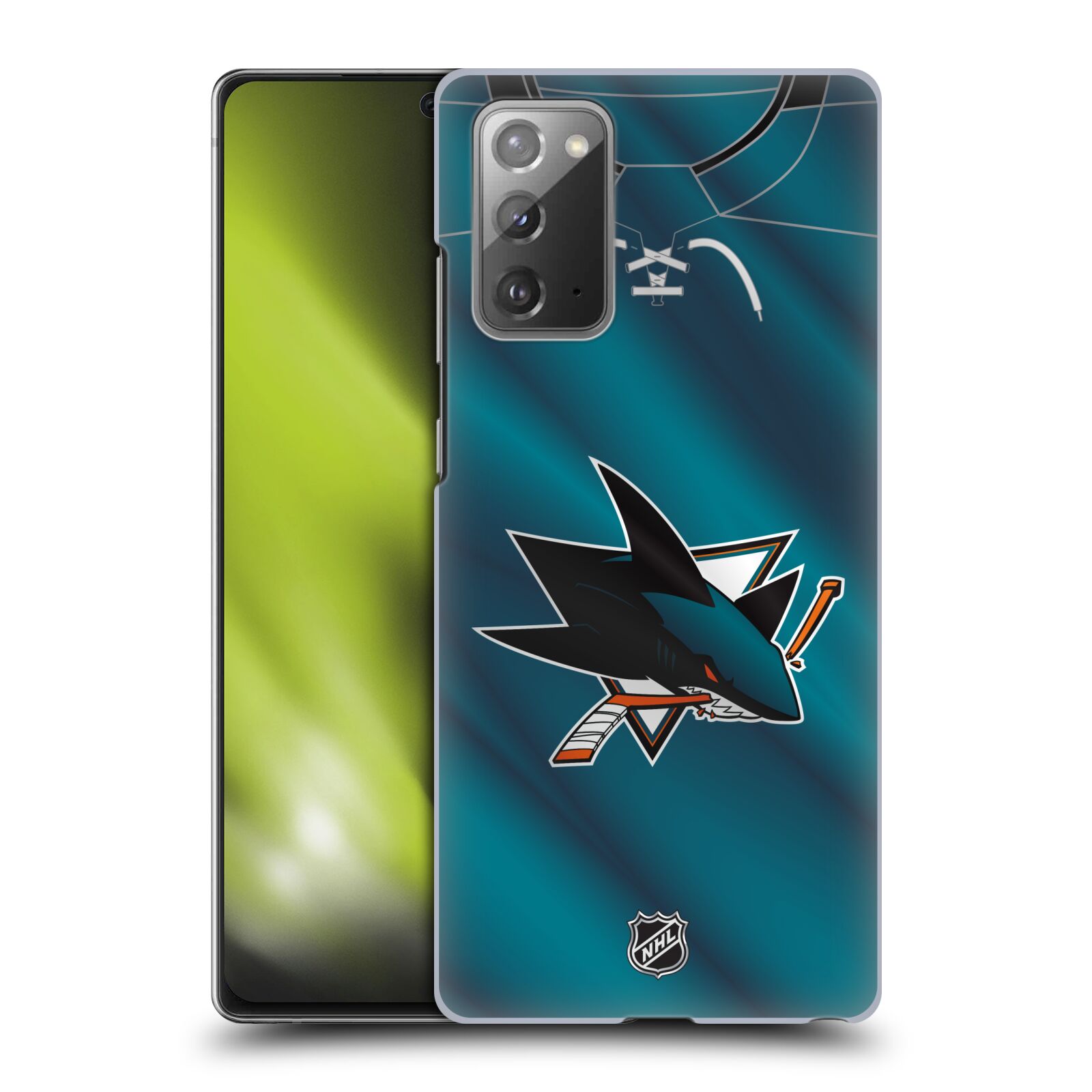 Pouzdro na mobil Samsung Galaxy Note 20 - HEAD CASE - Hokej NHL - San Jose Sharks - Znak na dresu