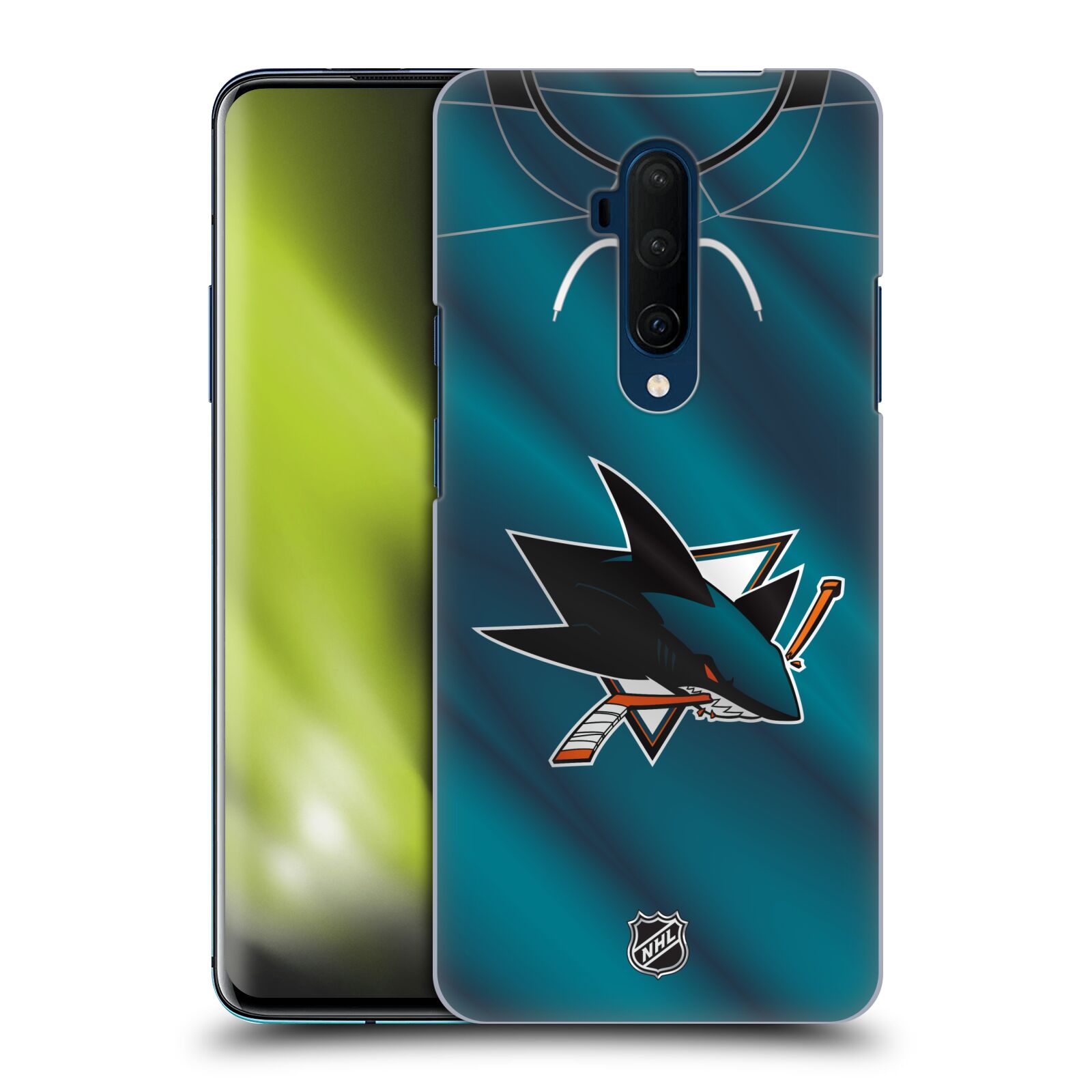 Pouzdro na mobil OnePlus 7T Pro - HEAD CASE - Hokej NHL - San Jose Sharks - Znak na dresu
