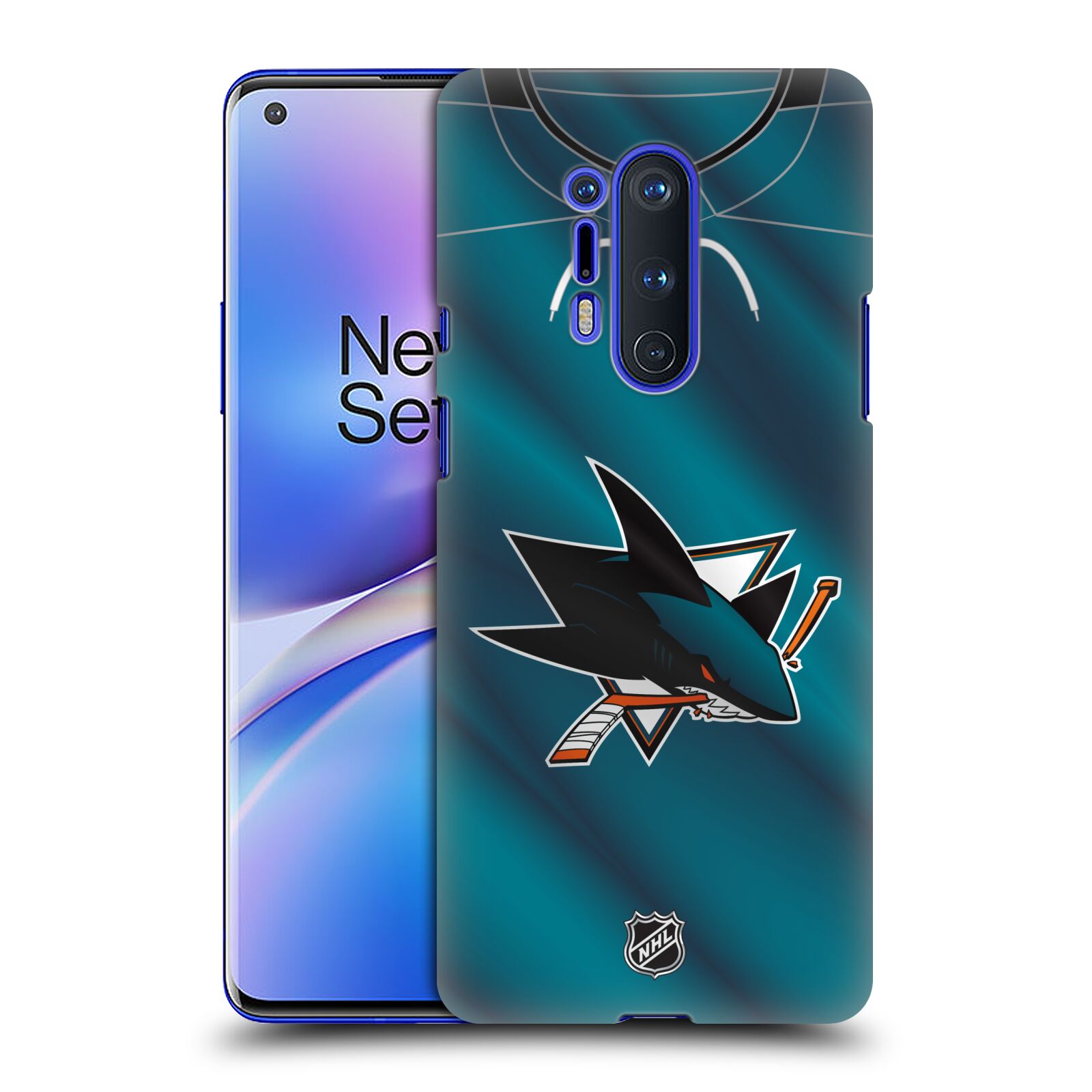 Pouzdro na mobil OnePlus 8 PRO 5G - HEAD CASE - Hokej NHL - San Jose Sharks - Znak na dresu