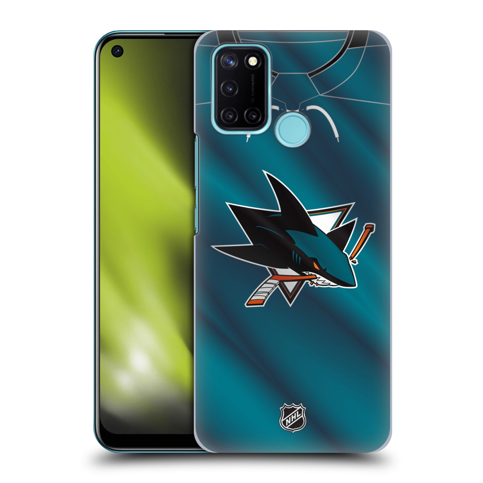Pouzdro na mobil Realme 7i / Realme C17 - HEAD CASE - Hokej NHL - San Jose Sharks - Znak na dresu