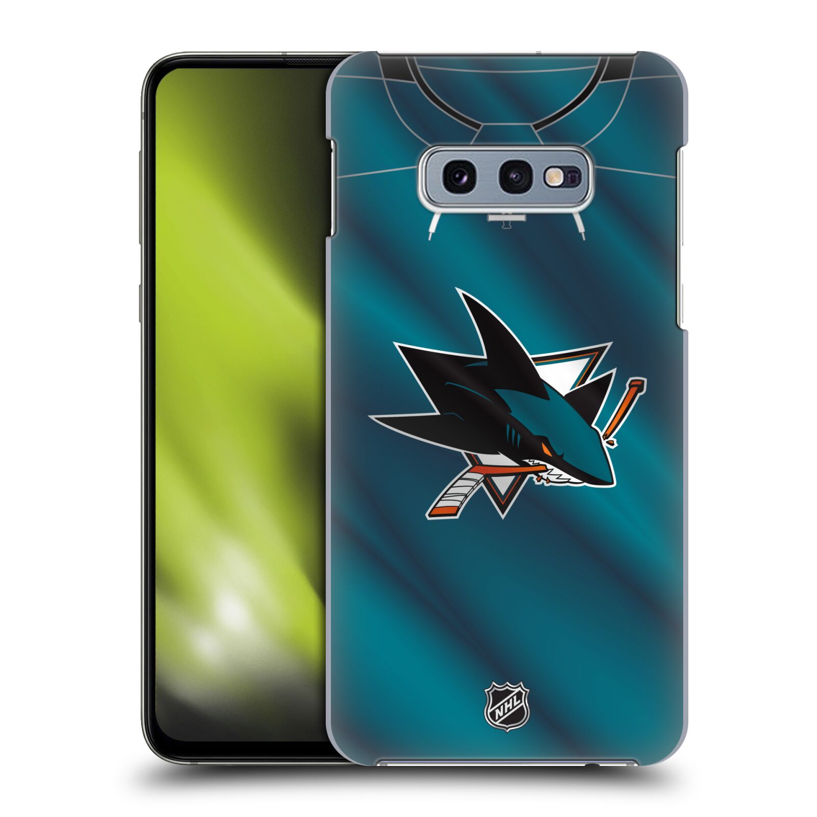 Pouzdro na mobil Samsung Galaxy S10e - HEAD CASE - Hokej NHL - San Jose Sharks - Znak na dresu