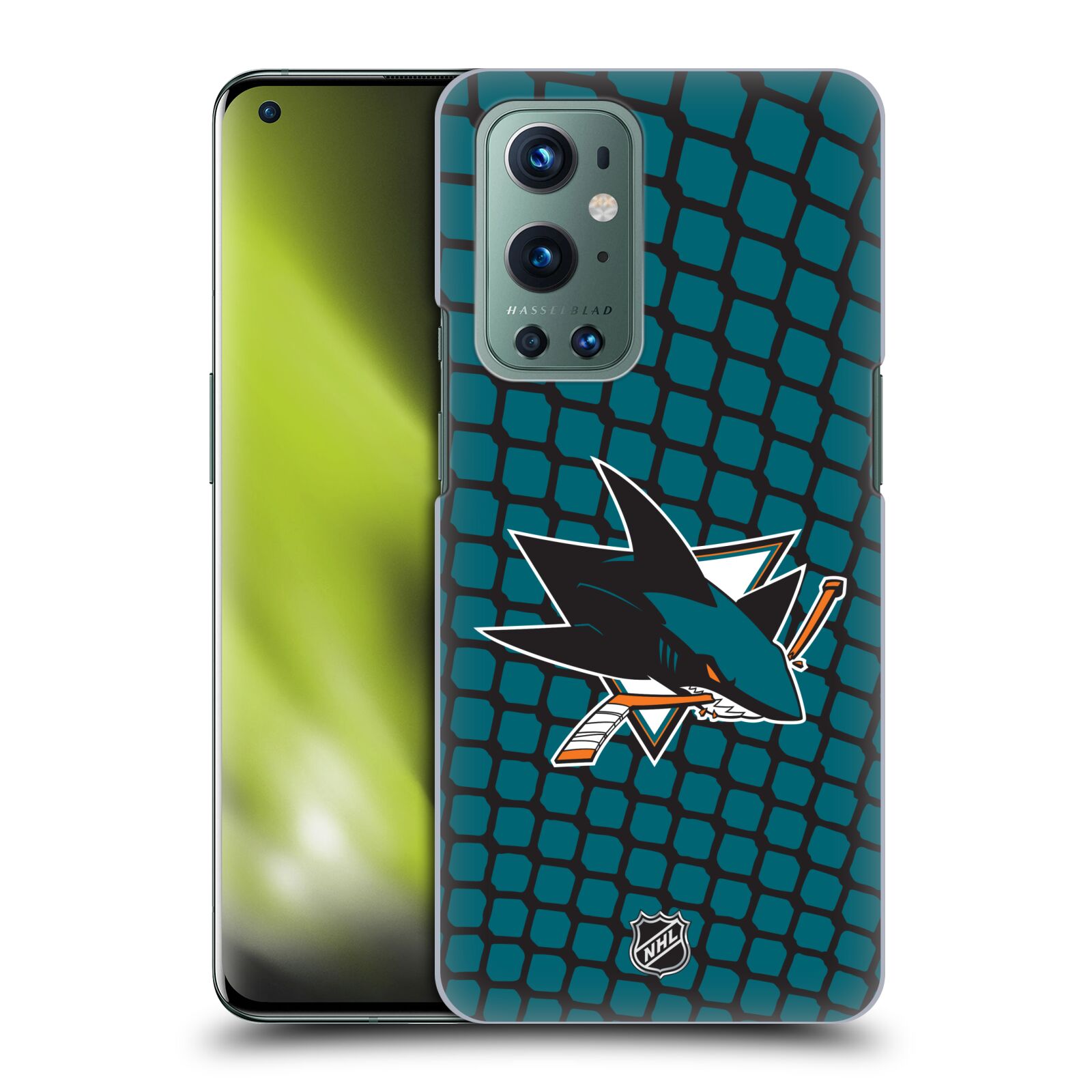 Pouzdro na mobil OnePlus 9 - HEAD CASE - Hokej NHL - San Jose Sharks - Znak v brance