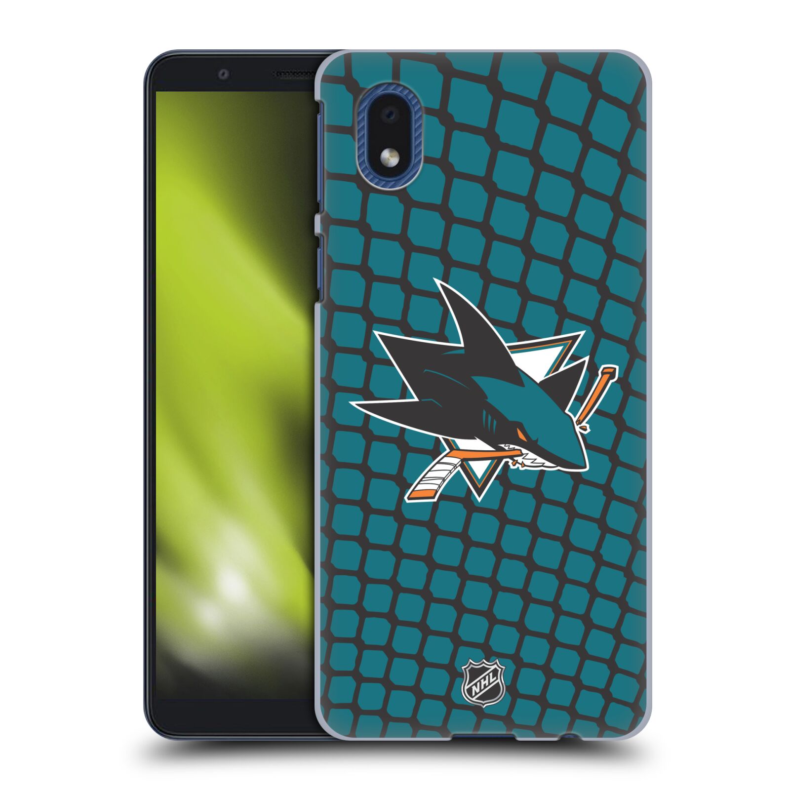 Pouzdro na mobil Samsung Galaxy A01 CORE - HEAD CASE - Hokej NHL - San Jose Sharks - Znak v brance