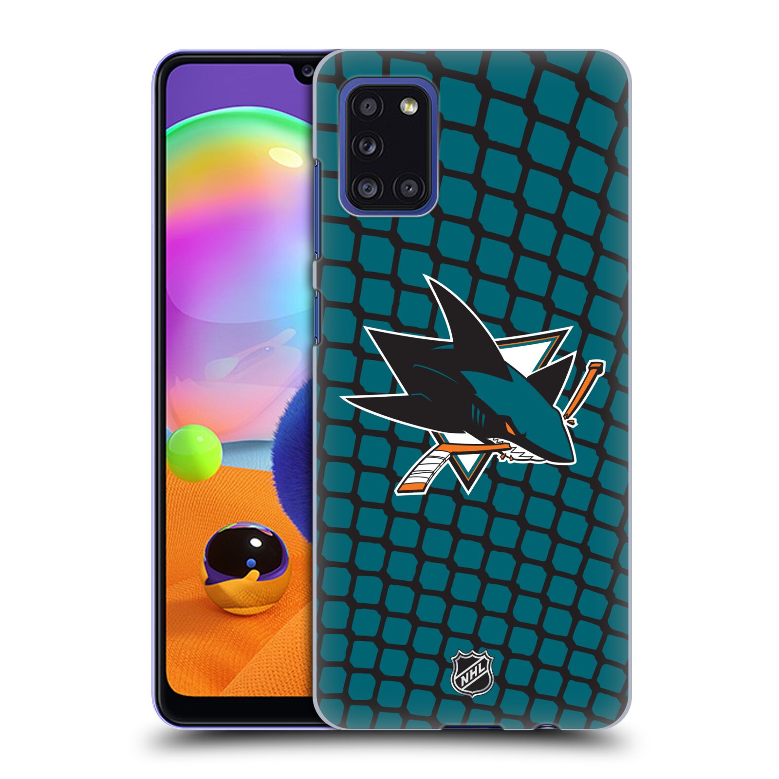 Pouzdro na mobil Samsung Galaxy A31 - HEAD CASE - Hokej NHL - San Jose Sharks - Znak v brance