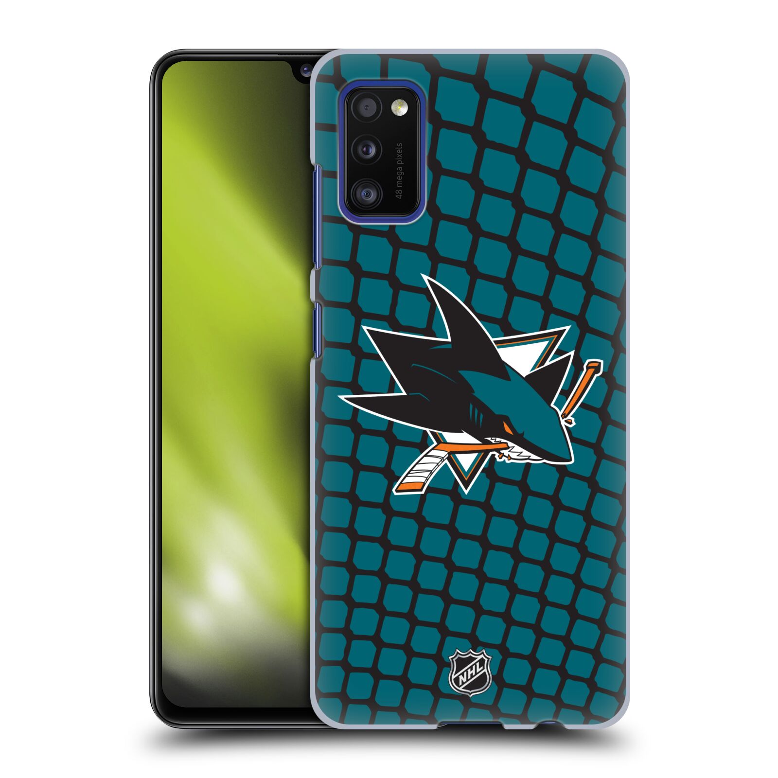 Pouzdro na mobil Samsung Galaxy A41 - HEAD CASE - Hokej NHL - San Jose Sharks - Znak v brance