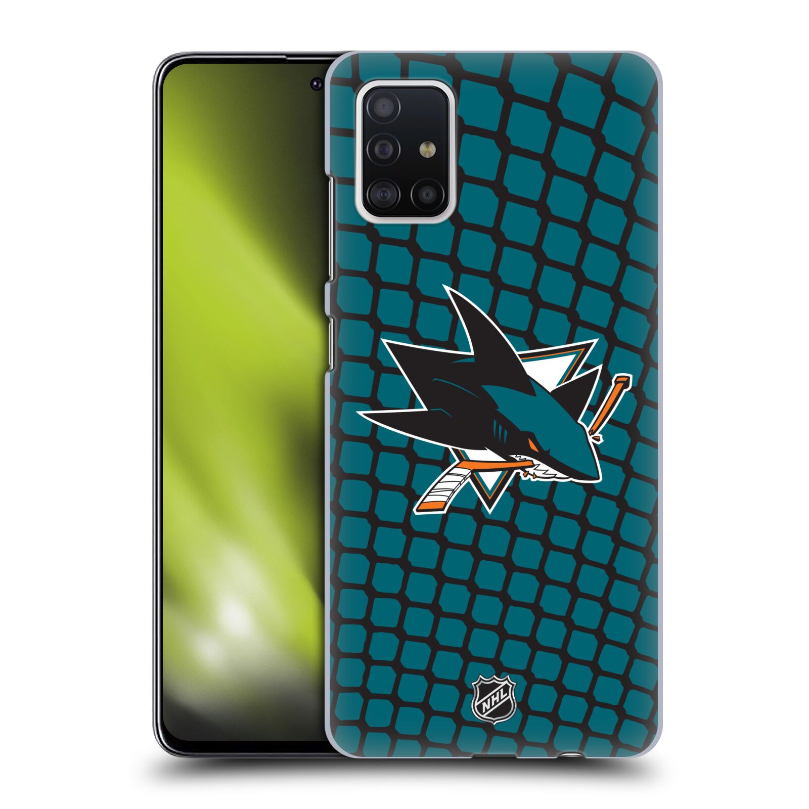 Pouzdro na mobil Samsung Galaxy A51 - HEAD CASE - Hokej NHL - San Jose Sharks - Znak v brance